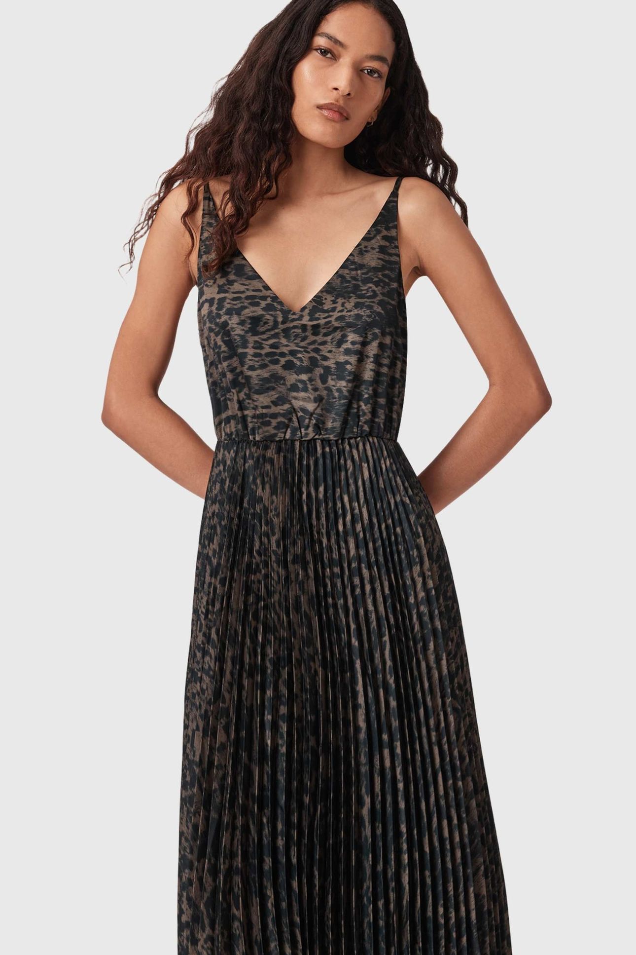 EVIA DRESS BLACK/FANGO GREEN 4
