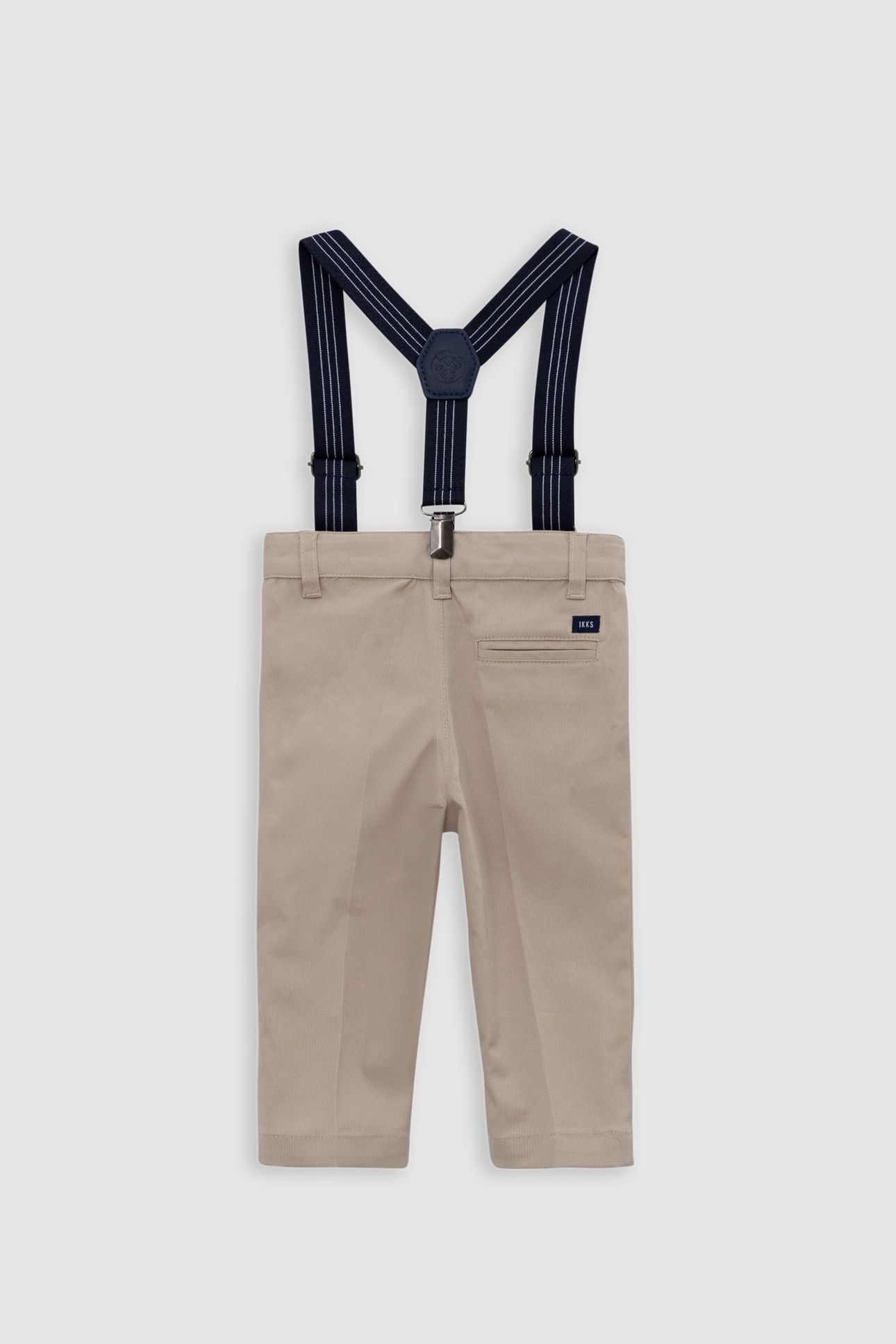STRIPED BEIGE FORMAL PANTS WITH STRAPS 2