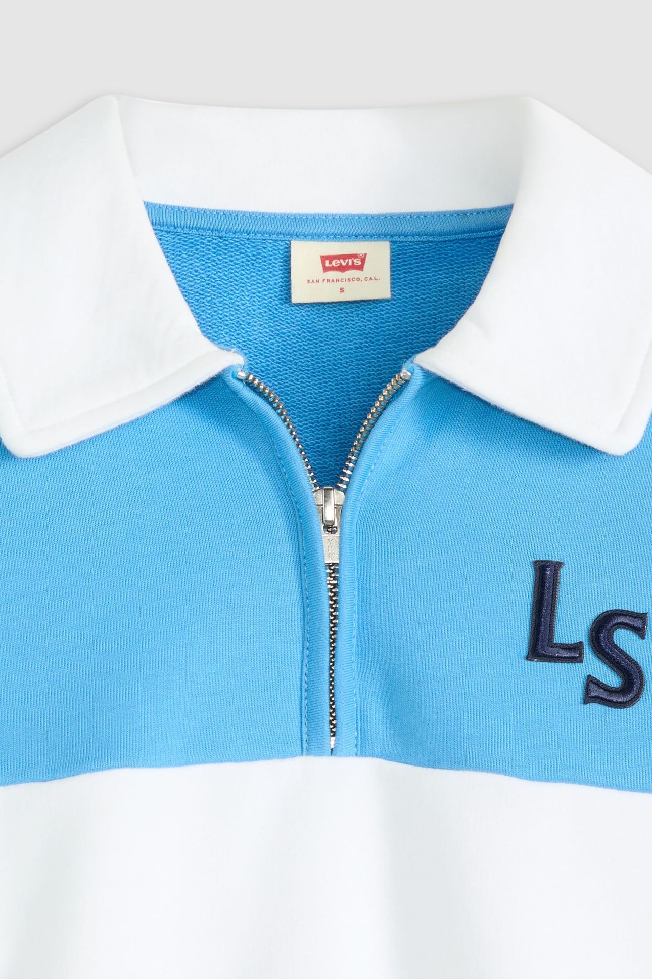 GR BANKS 1/4 ZIP COLLAR LS N AZURE BLUE/ 5