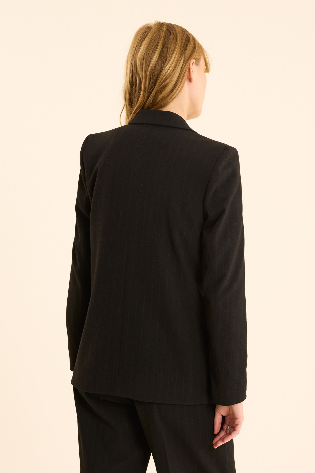 BLACK SUIT JACKET WITH BLUE PINSTRIPES BLACK 2
