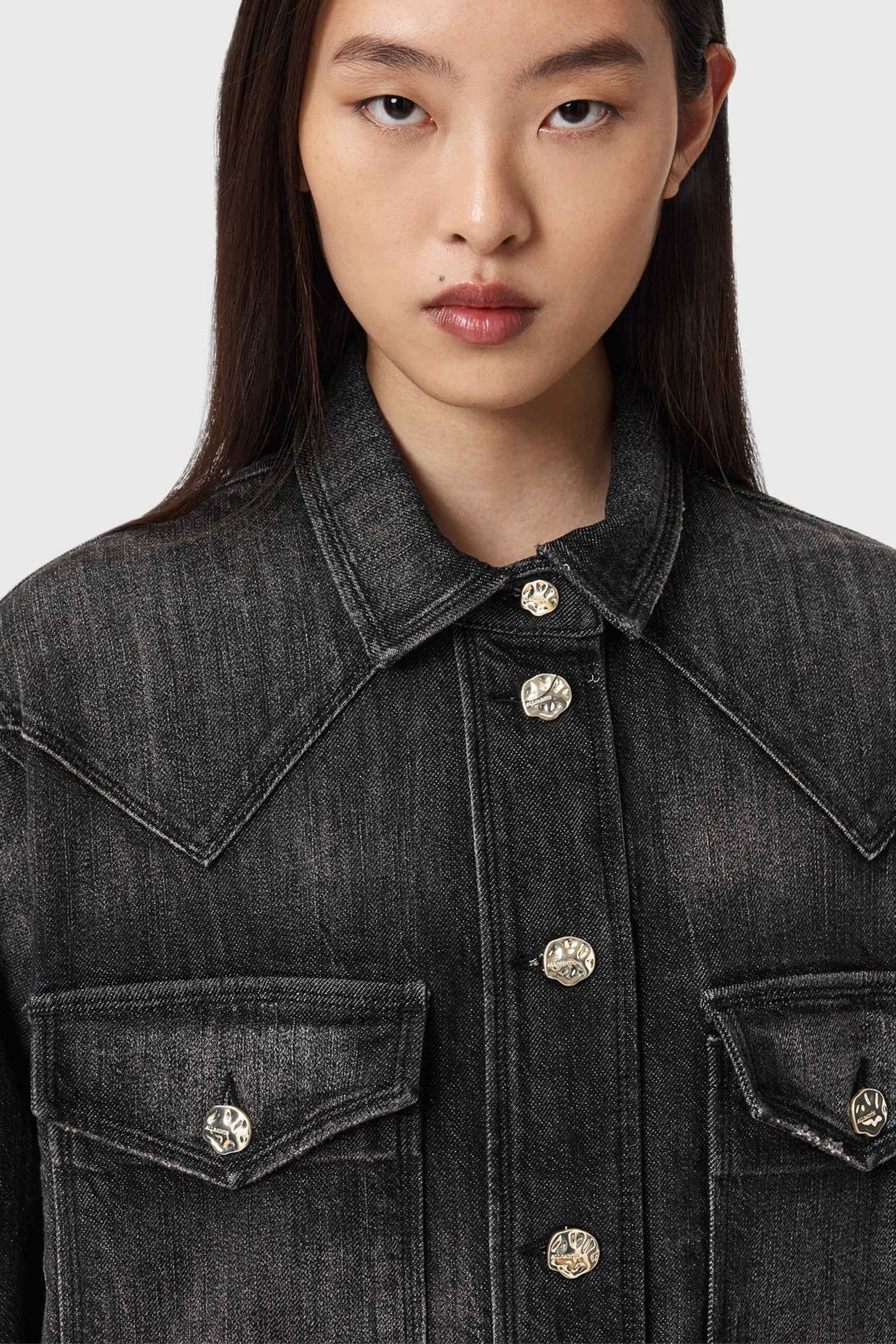 BRYN DENIM SHIRT WASHED BLACK 6