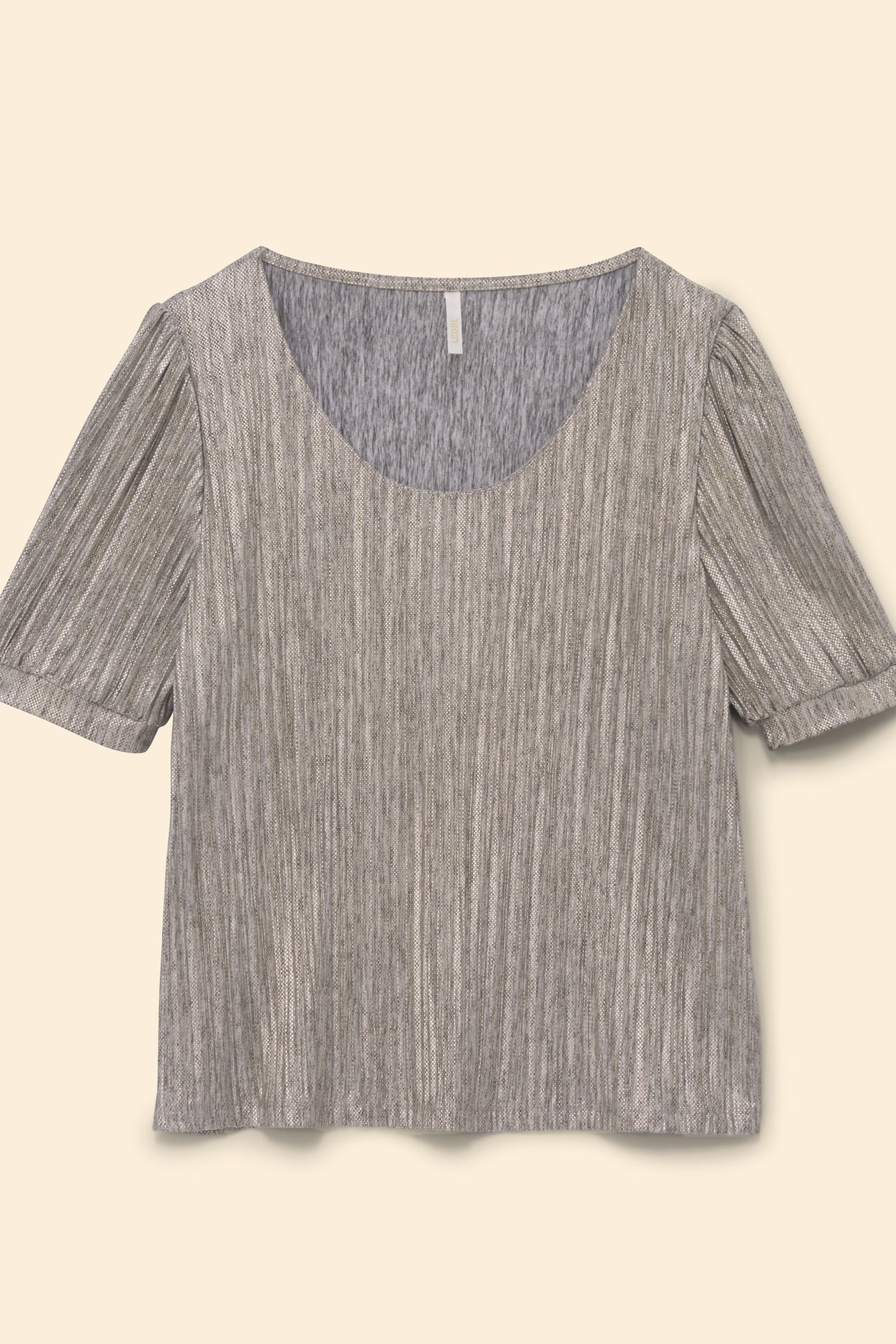 GREY PLEATED TOP WITH DECORATIVE GOLD STRIPES GOLD 5