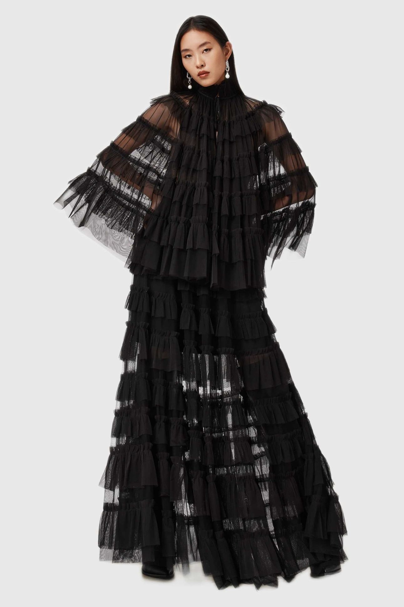 AUDE RUFFLE SKIRT BLACK 4