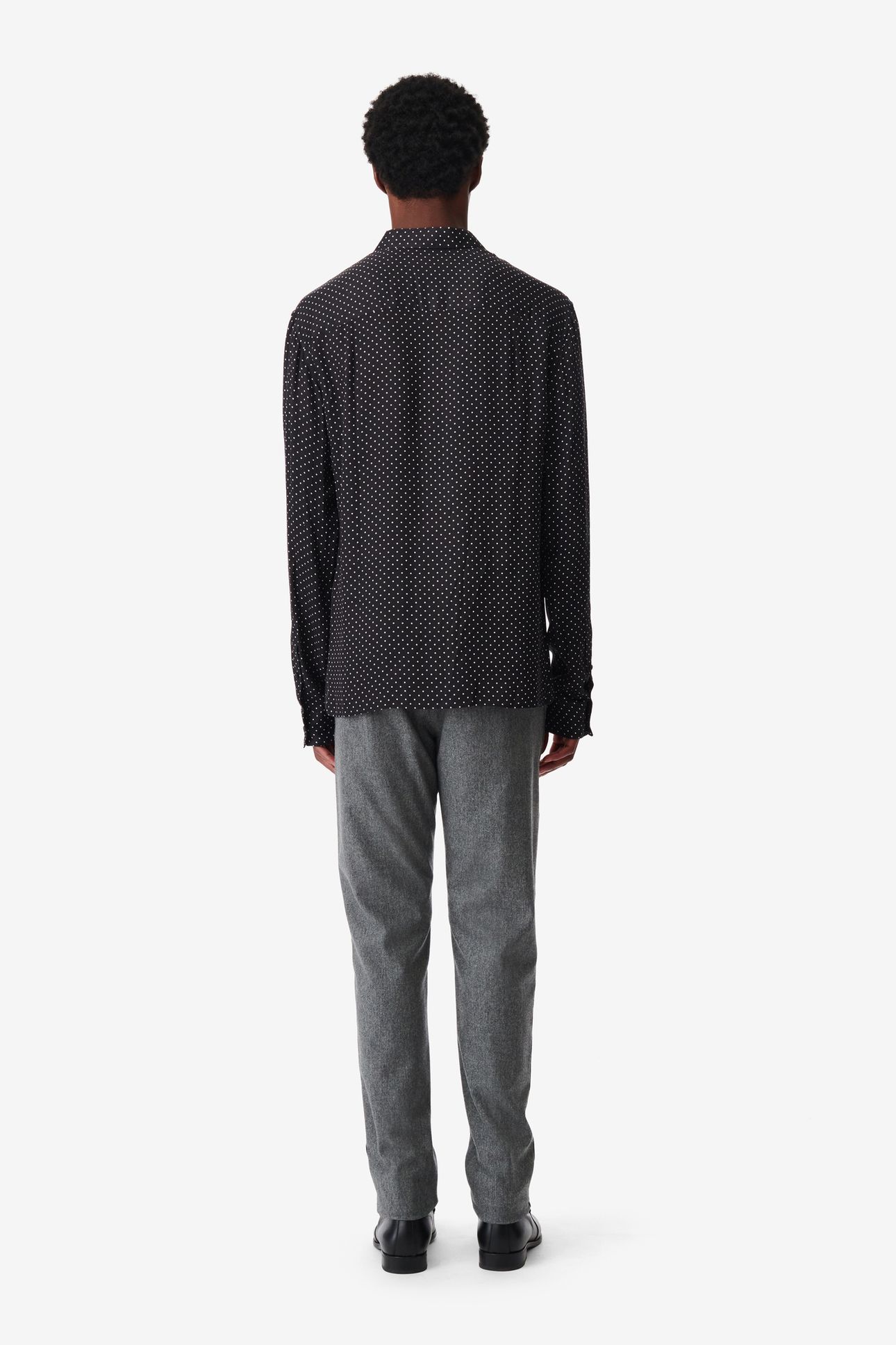 LOMMI SHIRT BLACK/OFFWHITE SMALL DOTS 2