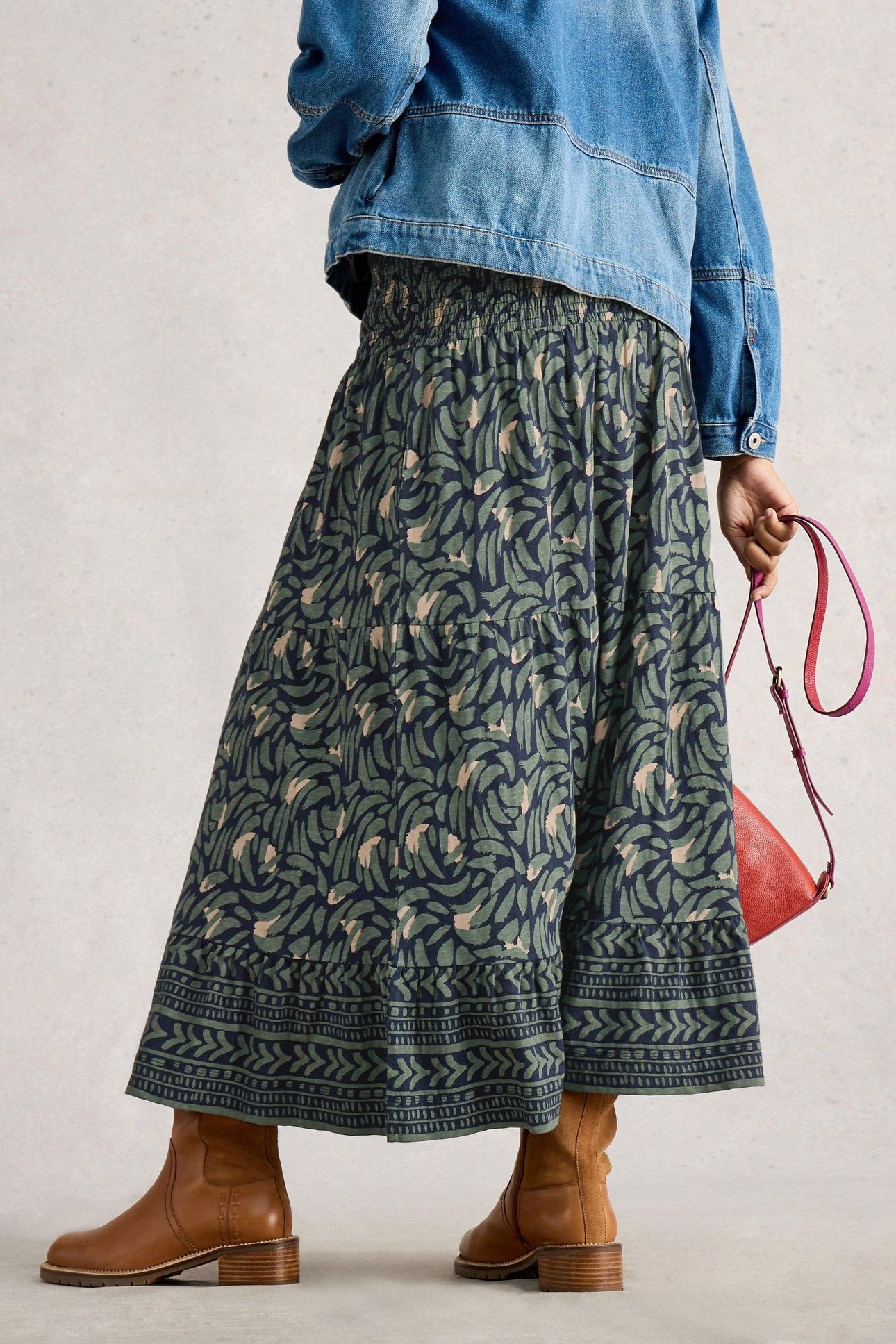 MARISSA JERSEY MAXI SKIRT NAVY MULTI 3