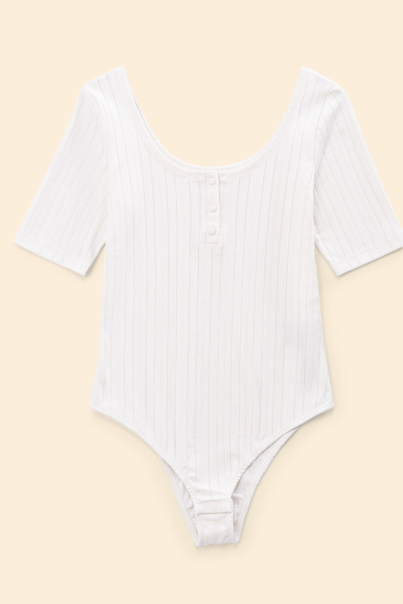 ECRU POINTELLE KNIT BODYSUIT ECRU 7
