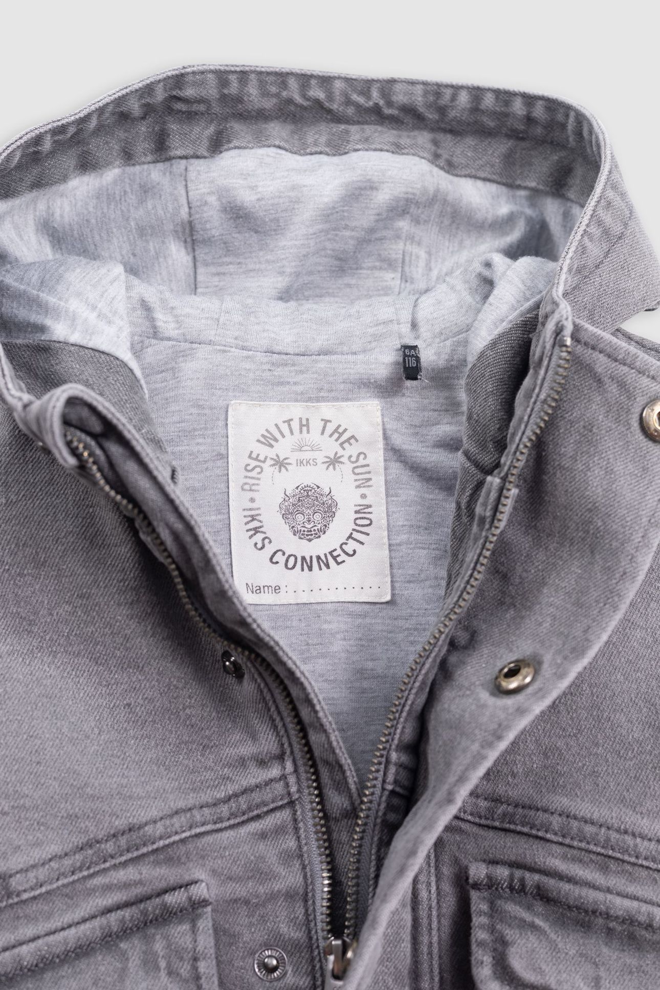 GREY DENIM JACKET WITH HOOD 6