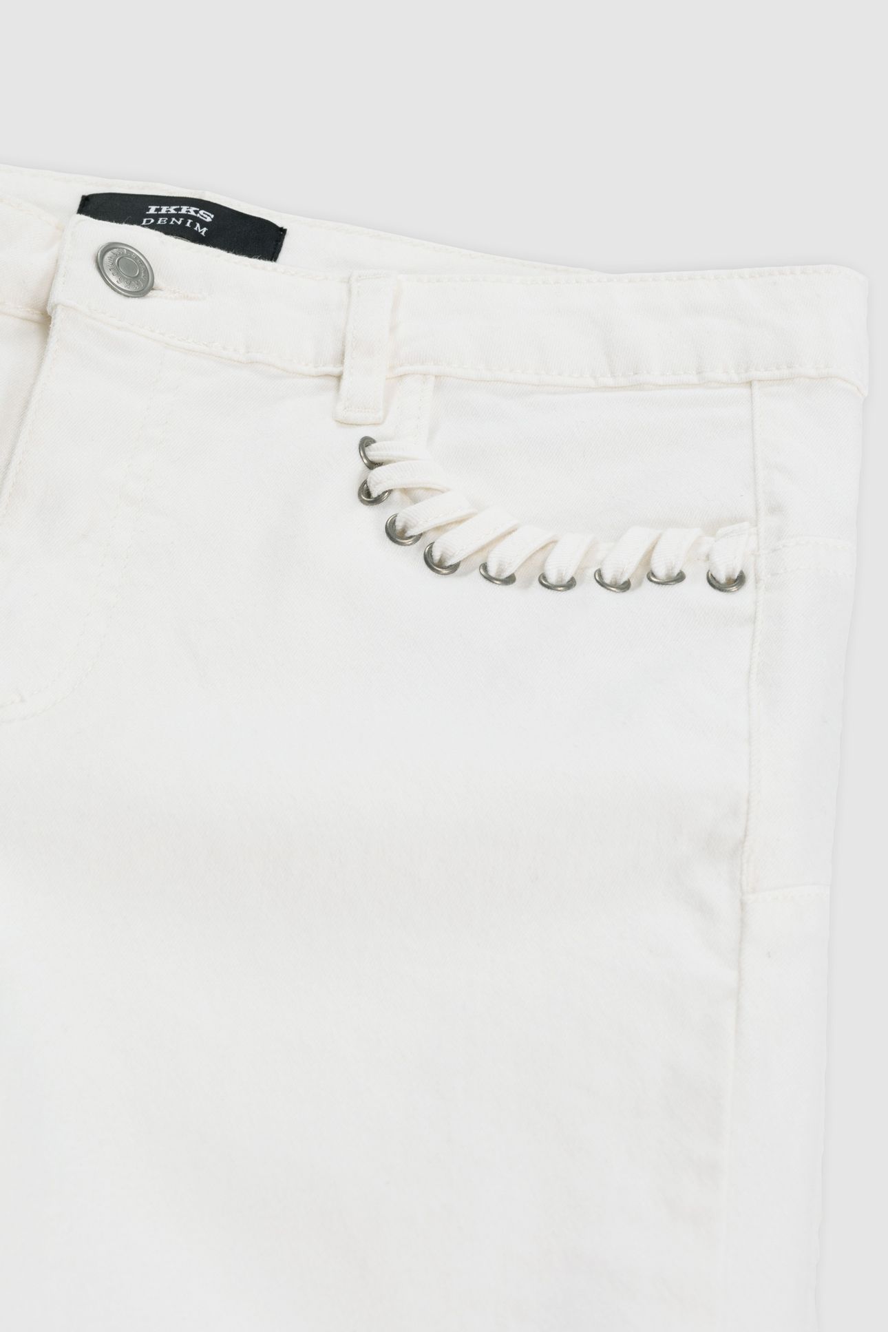 POWERSTRETCH WHITE SLIM JEANS WITH LACING POCKETS NINA 7