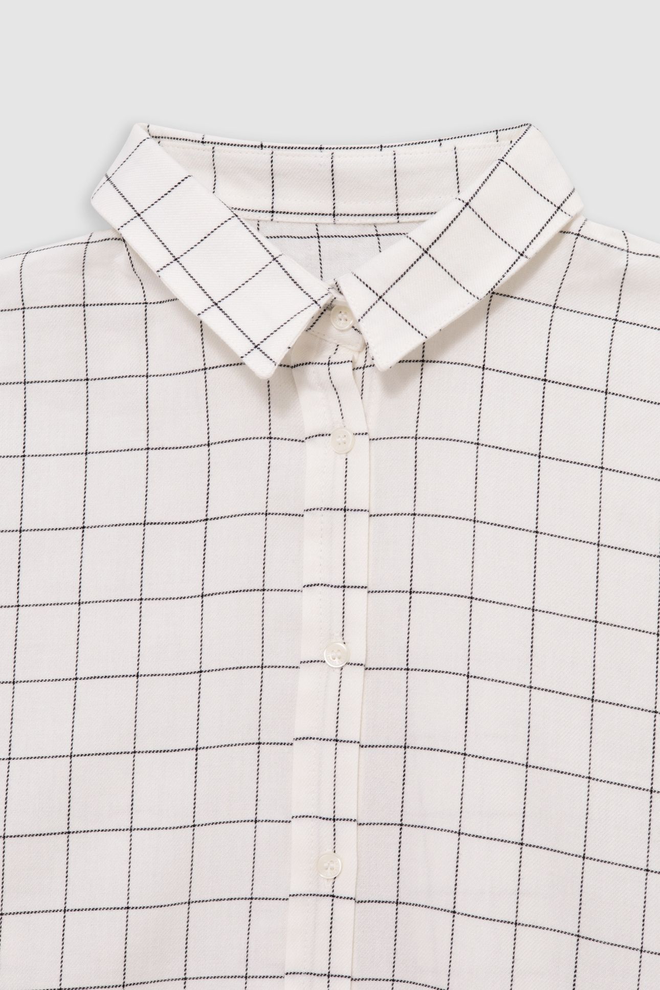 GIRL'S ECRU SHIRT WITH BLACK CHECK PATTERN 3