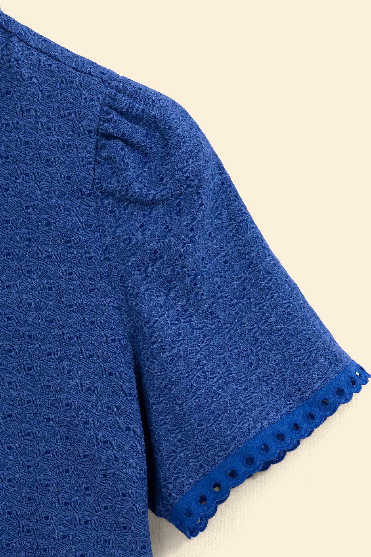 BLUE DECORATIVE JACQUARD SHIRT DRESS SAPPHIRE BLUE 6