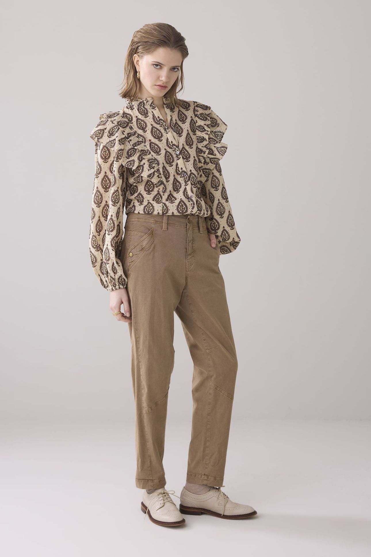 TAPERED PANT ROUGH TWILL KHAKI 1