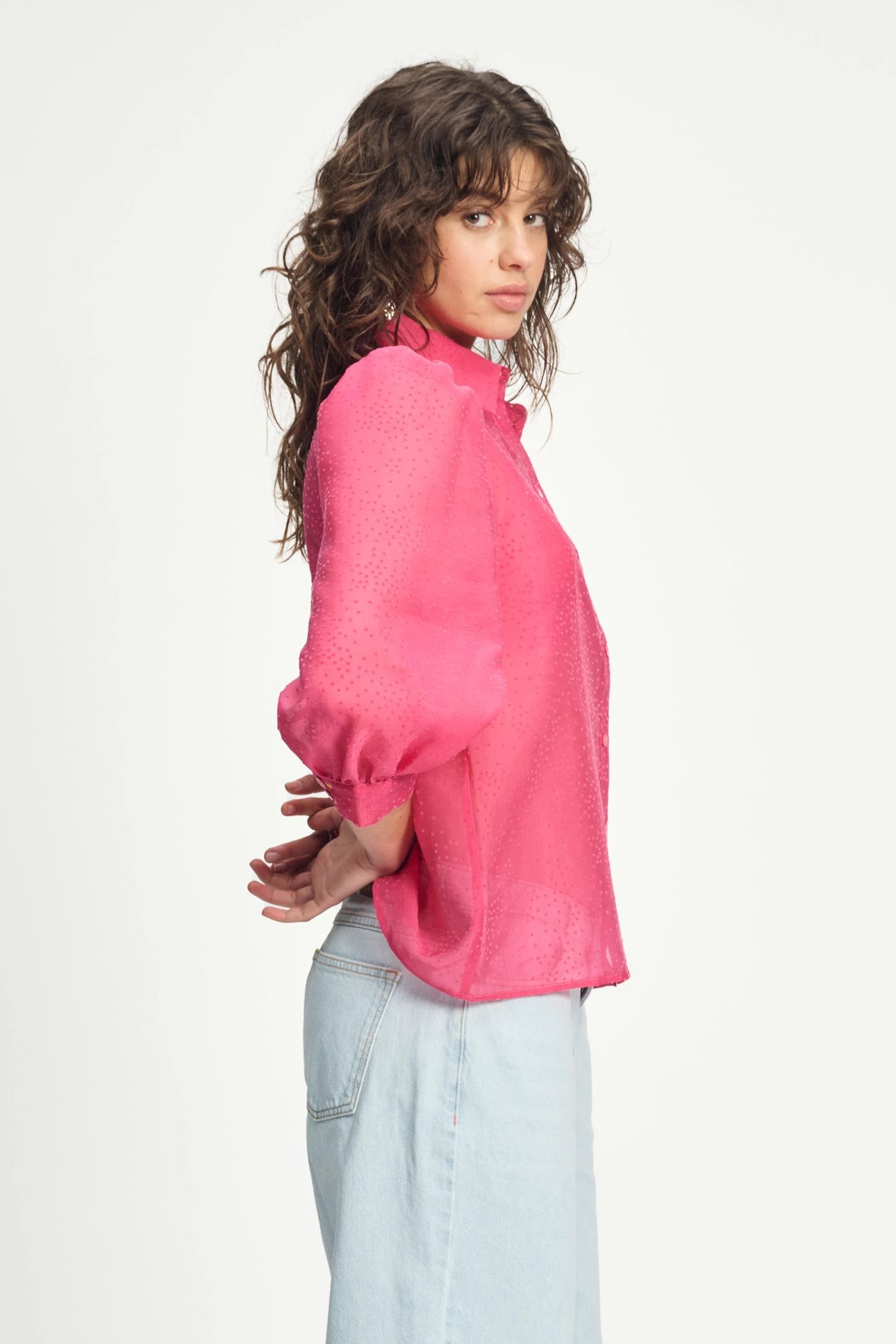 BLOUSE - RASPBERRY DOTS PINK 6