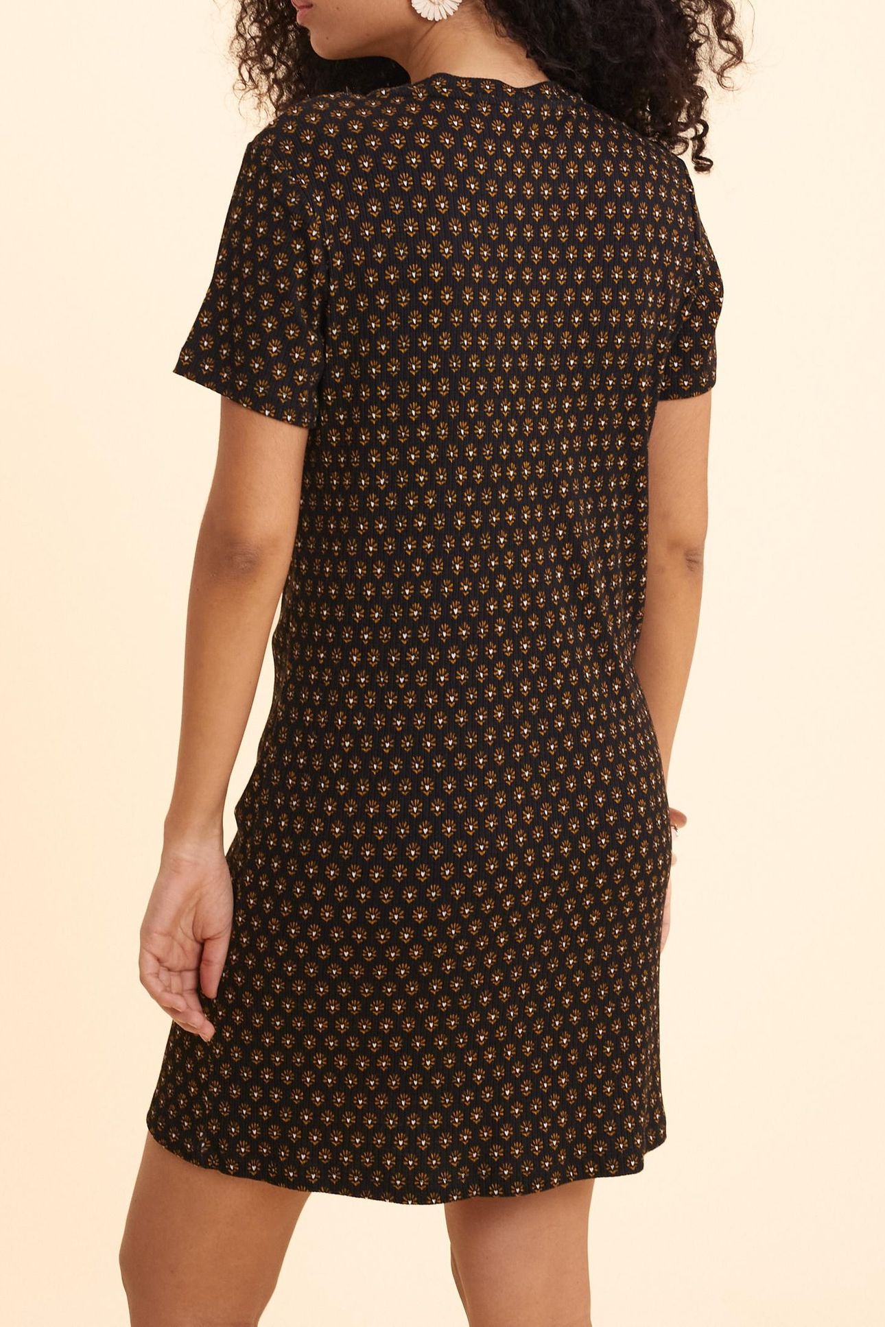 BLACK FLORAL-PRINT DRESS BLACK 4