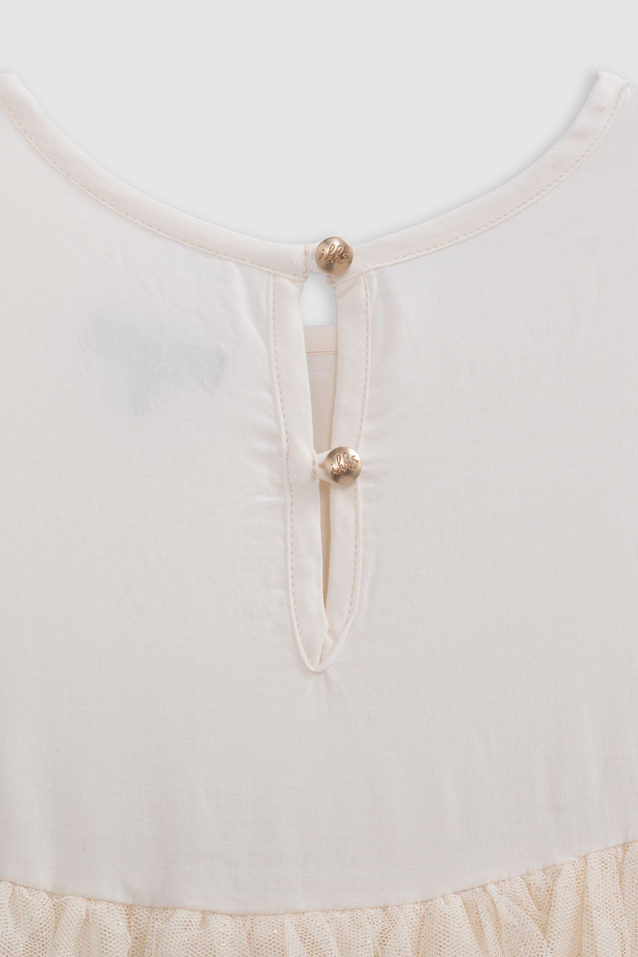 TWO-MATERIAL EMBROIDERED ECRU TUTU DRESS 7