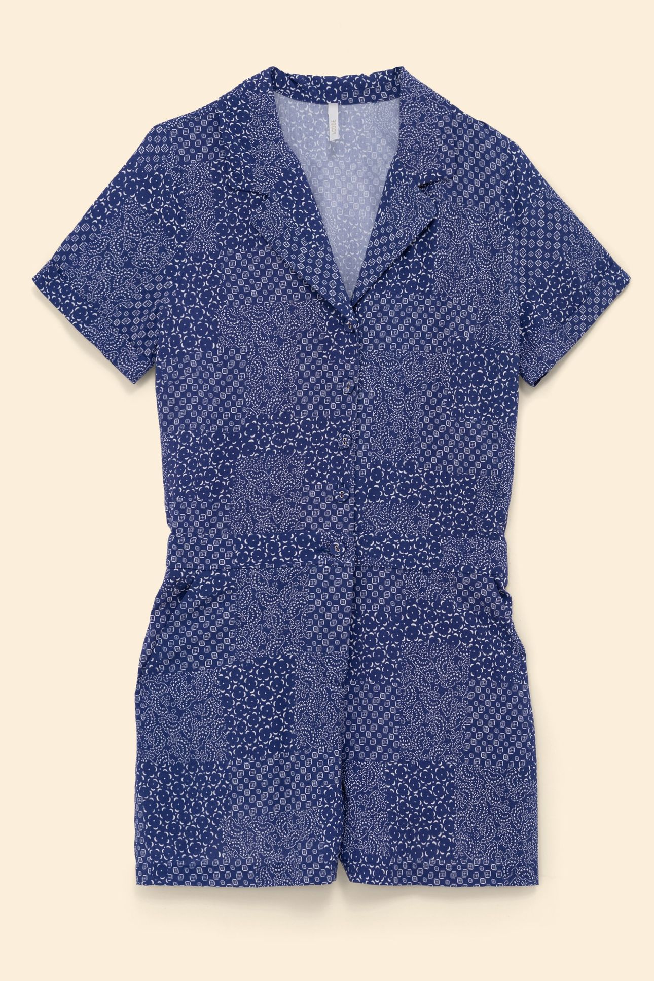 NAVY PATCHWORK GRAPHIC JUMPSUIT MARINE 5