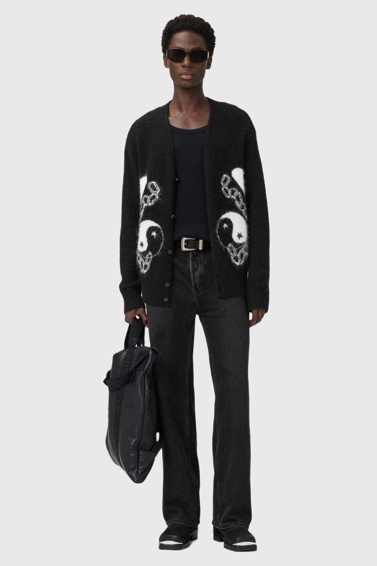 REFLECTION CARDIGAN BLACK/CHALK WHITE 3