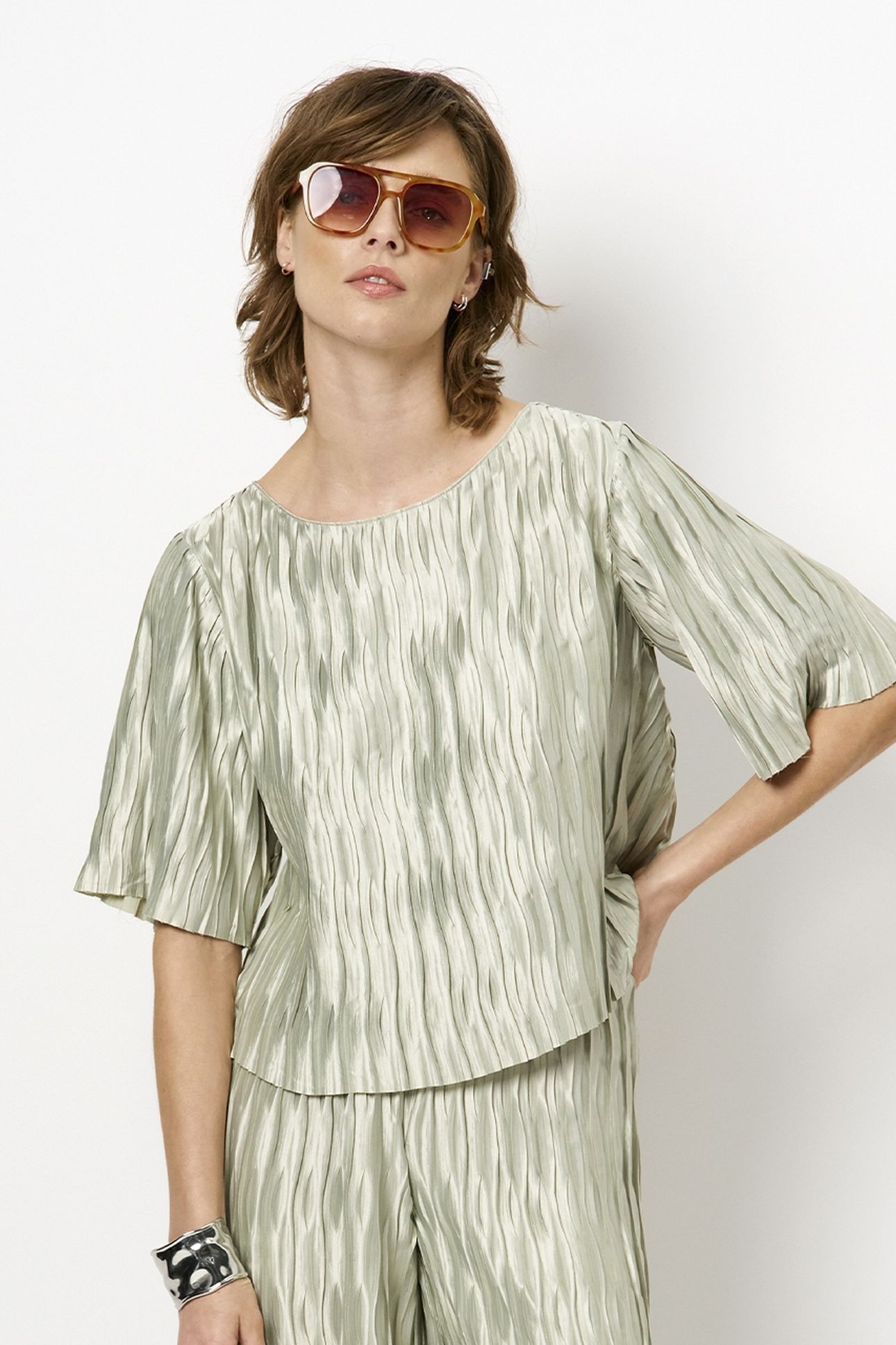 LELIA PLISSÉ TOP SOFT PISTACHIO 3
