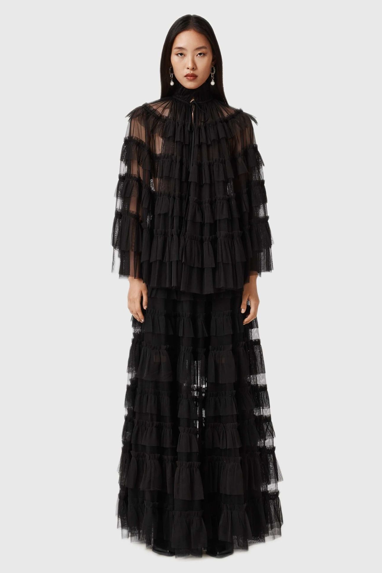 AUDE RUFFLE SKIRT BLACK 3
