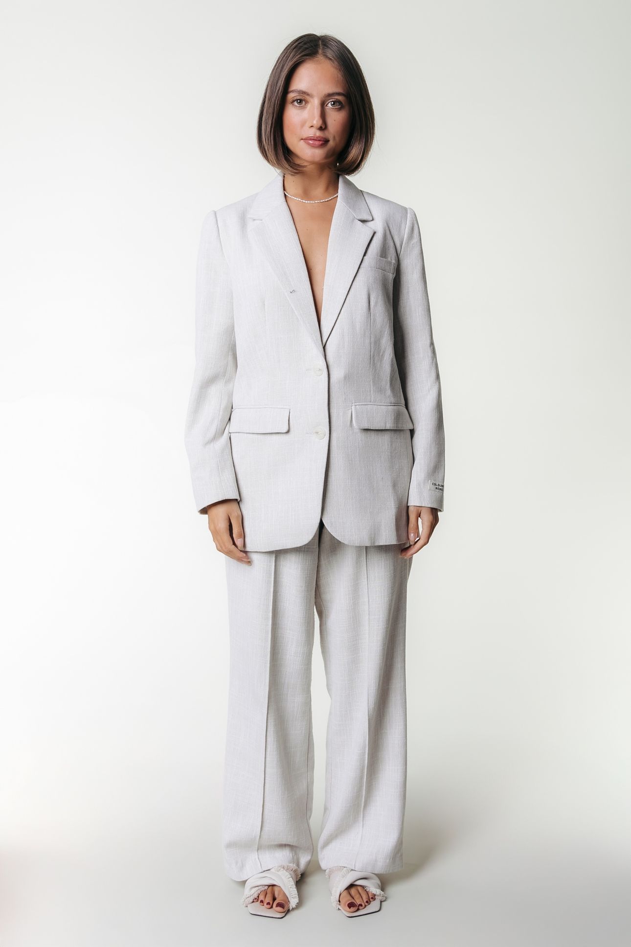 RUS STRUCTURE PINTUCK STRAIGHT PANTS BEIGE 1