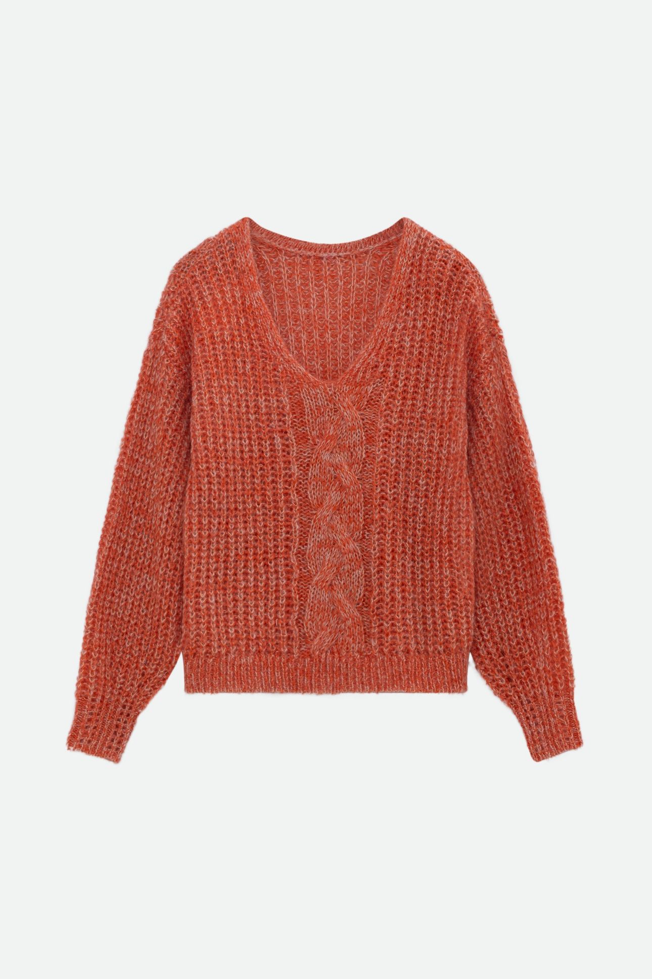TIAGO - ORANGE REVERSIBLE KNIT SWEATER FRONT/BACK 7