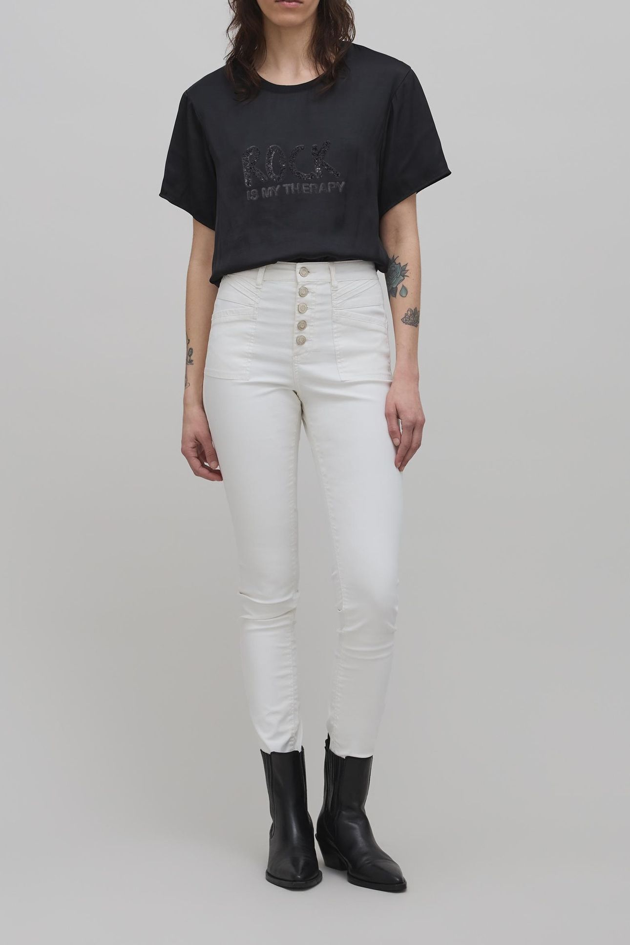 BLACK RECYCLED POLYESTER SEQUIN EMBROIDERED 1