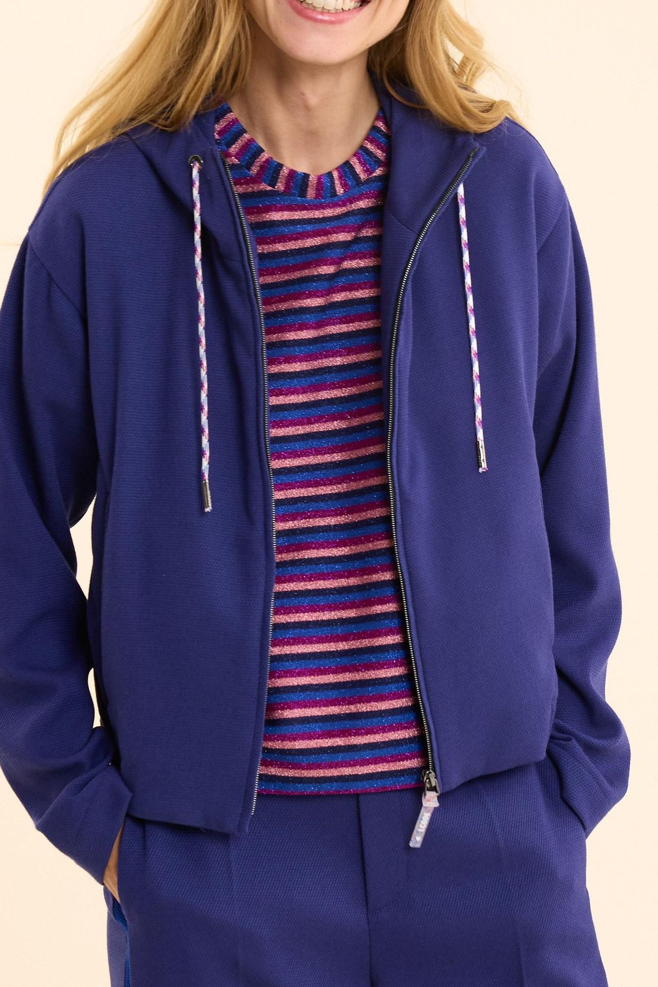 INDIGO HONEYCOMB JOGGING JACKET INDIGO 2