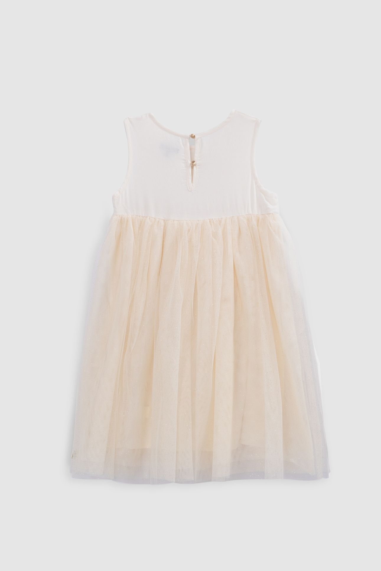 TWO-MATERIAL EMBROIDERED ECRU TUTU DRESS 2