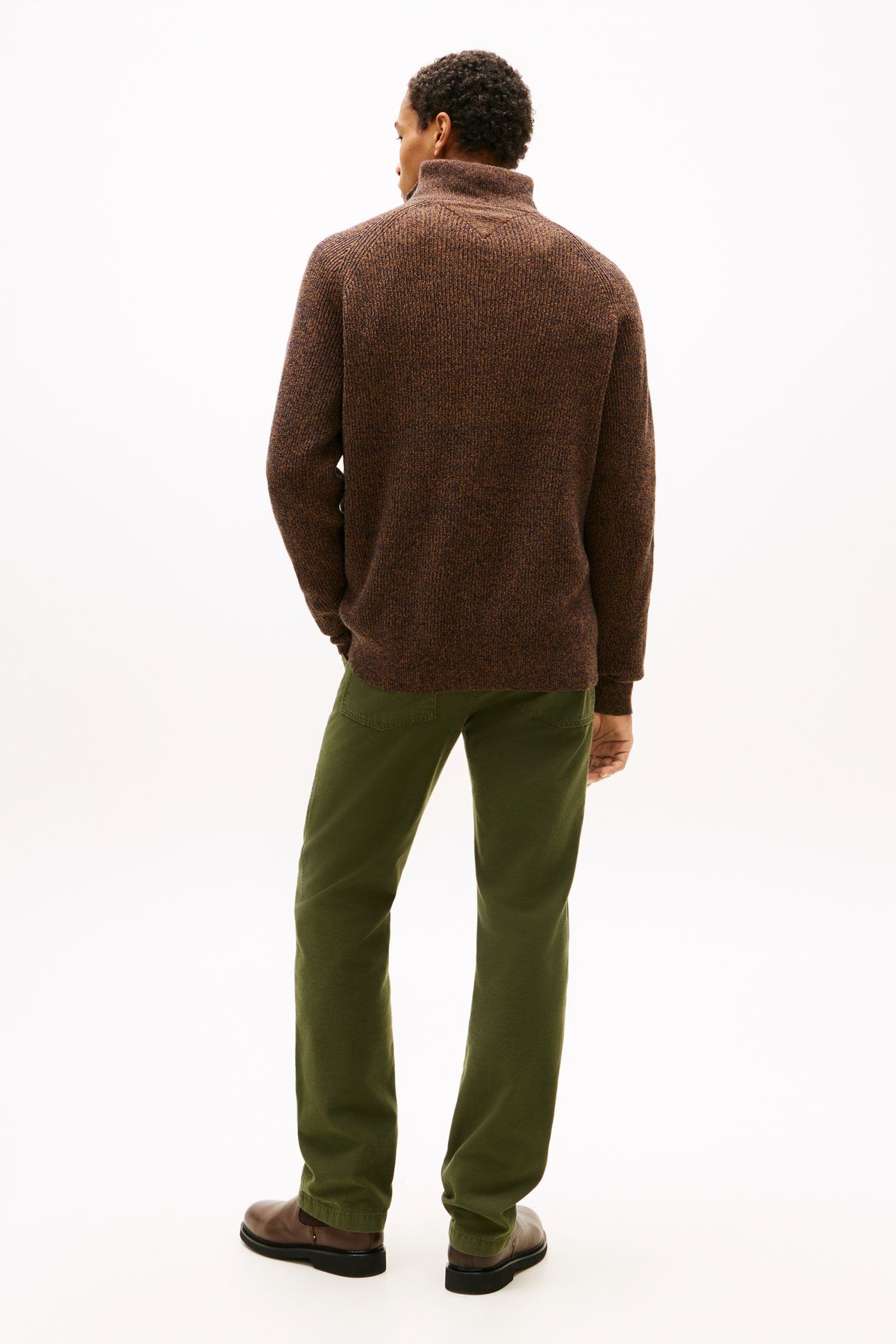 FISHERMAN RIB ZIP SWEATER HIGHLAND KHAKI 5