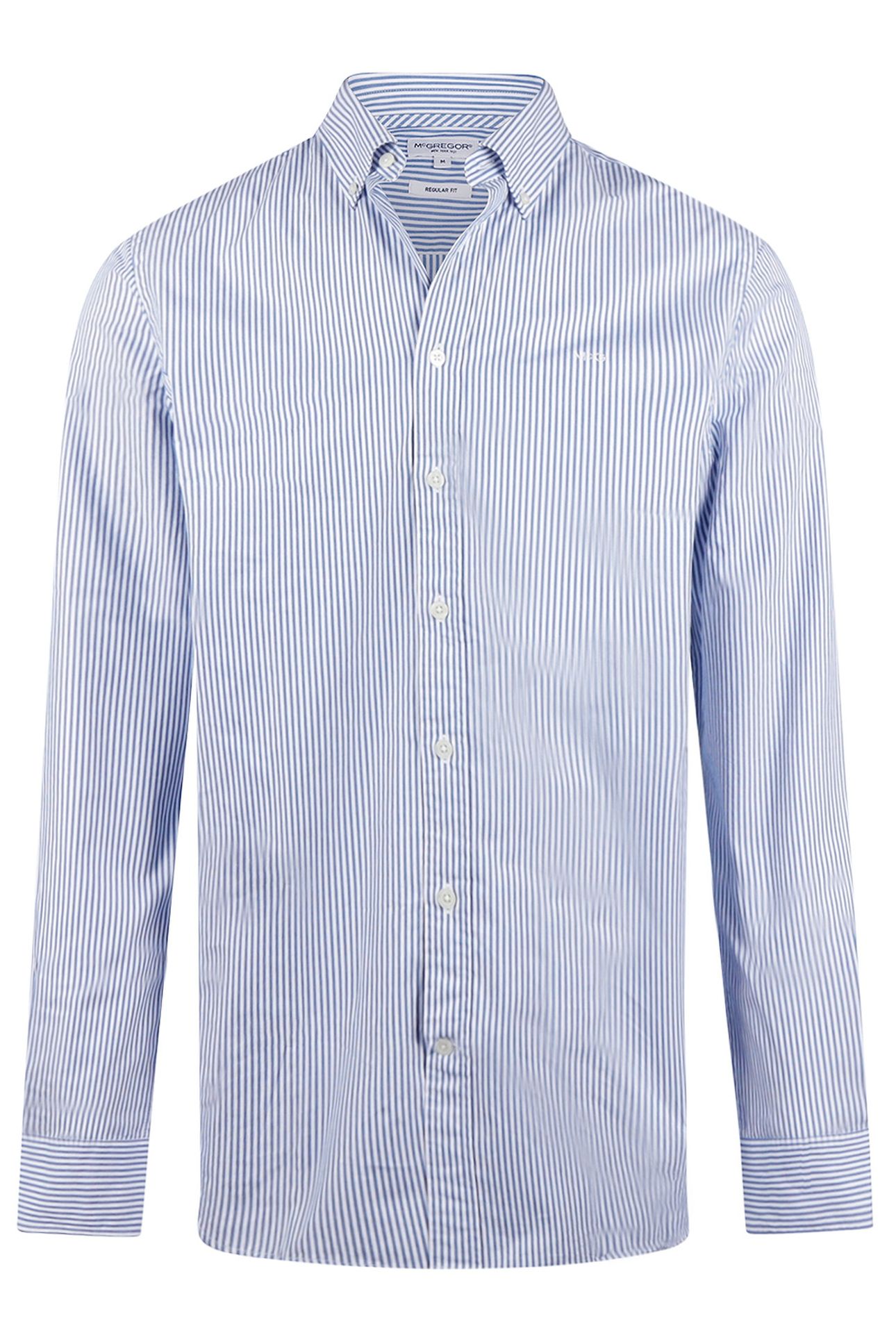 POPLIN STRIPE PEACHED SHIRT KOBALT 1
