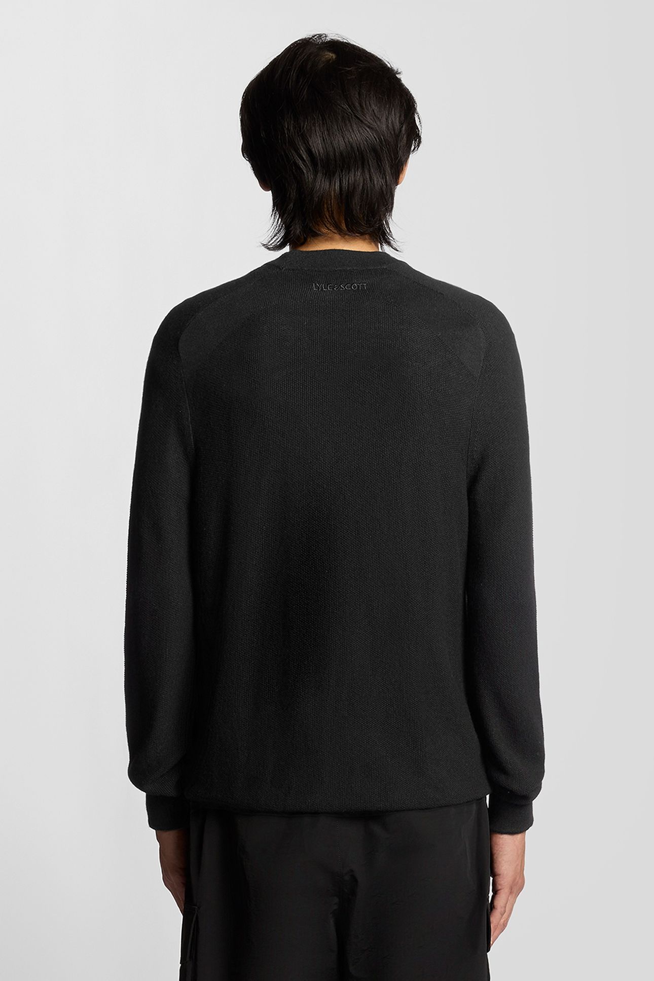 PIQUE MOCK NECK JUMPER JET BLACK 3