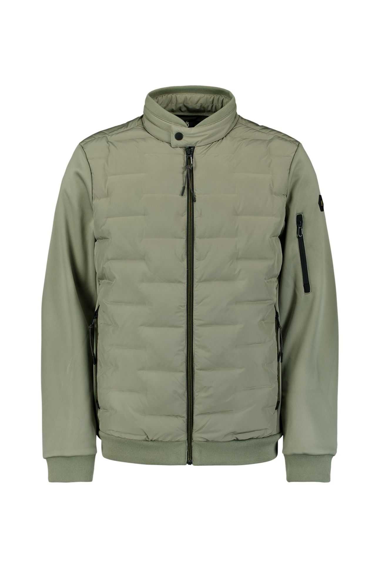 JACKET SHORT FIT SEALED KNITTED MIX LIGHT ARMY 4