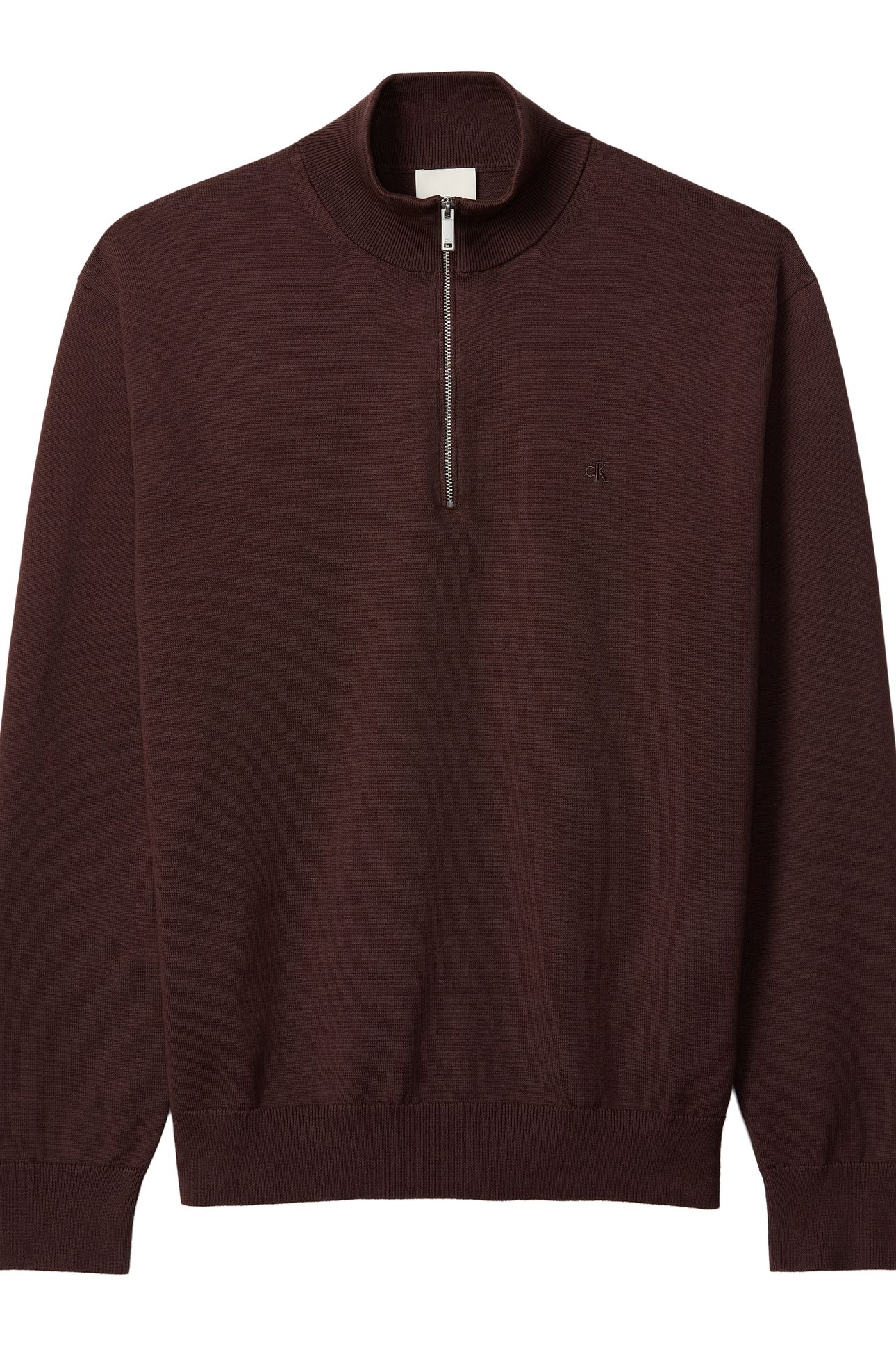 LS SUPIMA QUARTER ZIP SWEATER RICH BROWN 5