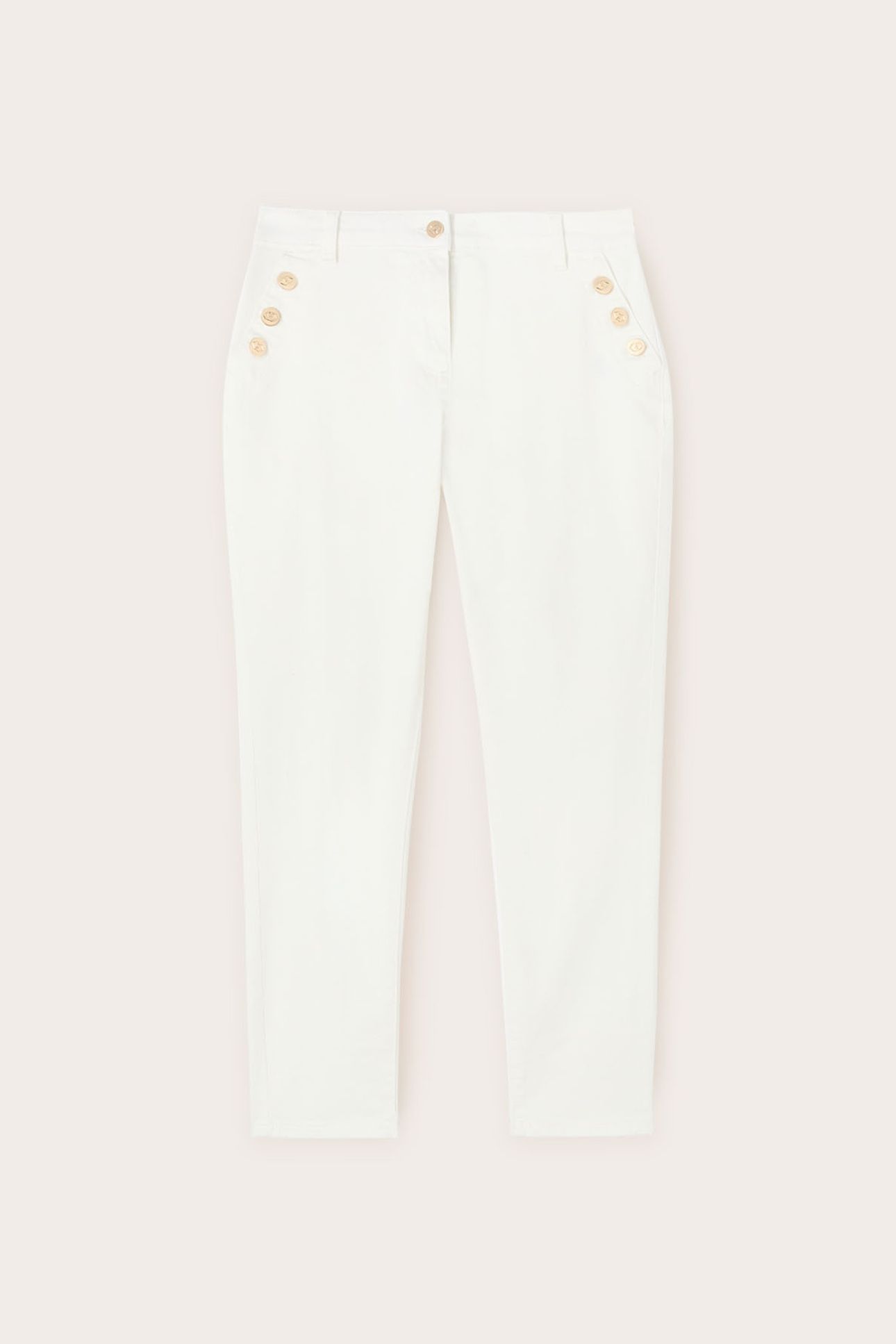 REGULAR TROUSERS WITH METAL BUTTONS WHITE 5