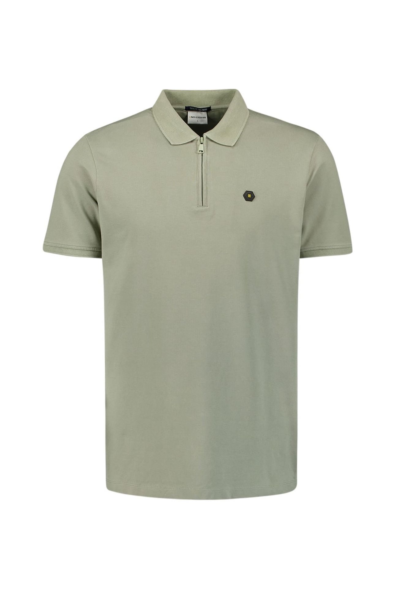 POLO ZIP PIQUE GARMENT DYED SMOKE 5