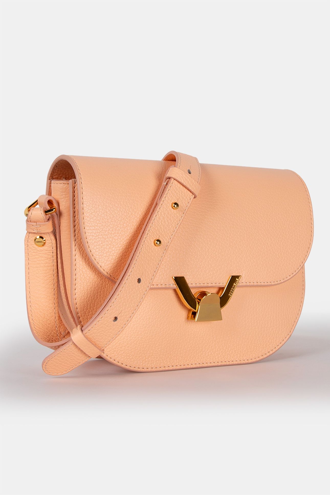 LEATHER CROSS BODY BAG IN PEACH 3