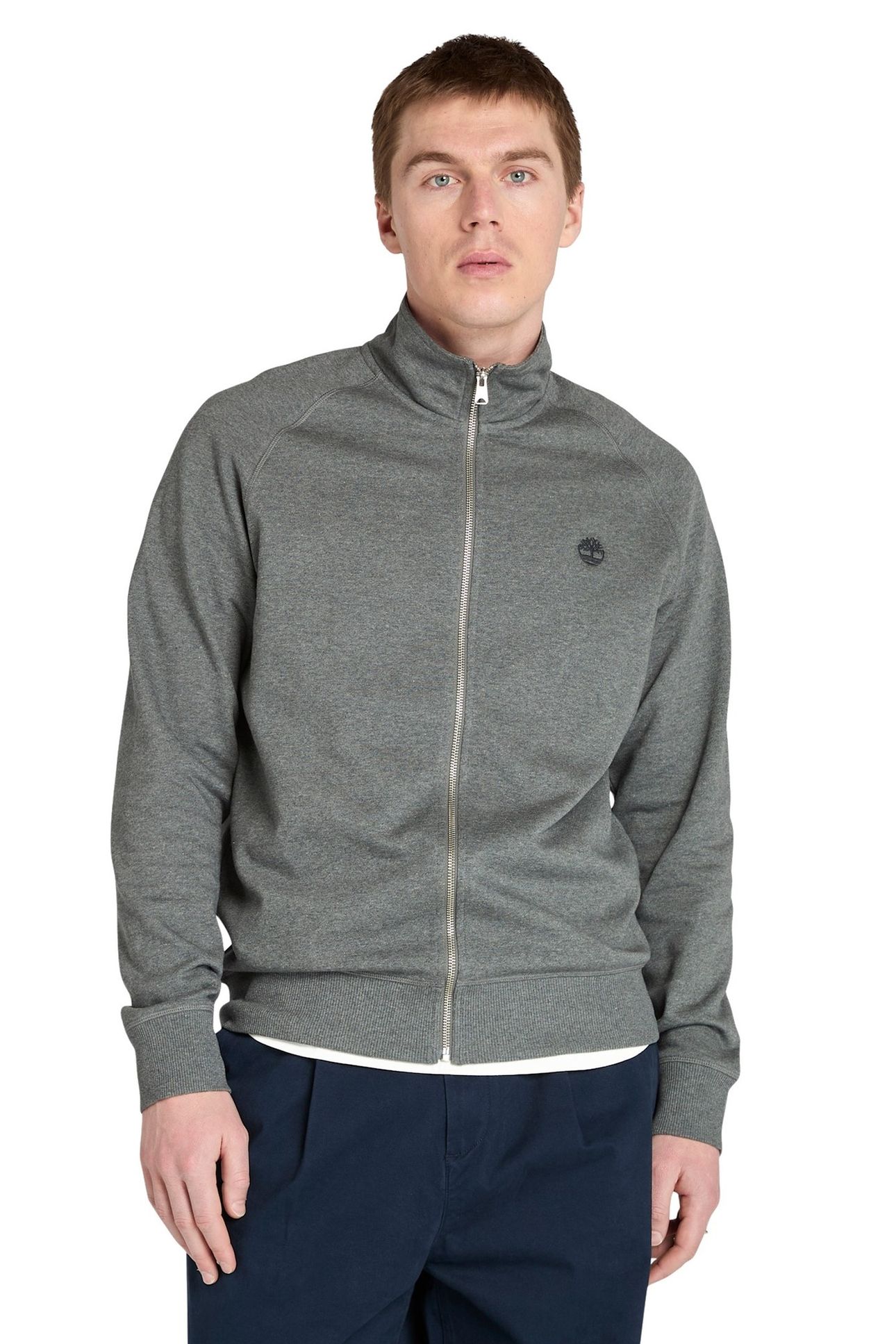 EXETER RIVER BRUSHED BACK FULL ZIP FUNNEL NECK DARK GREY 1