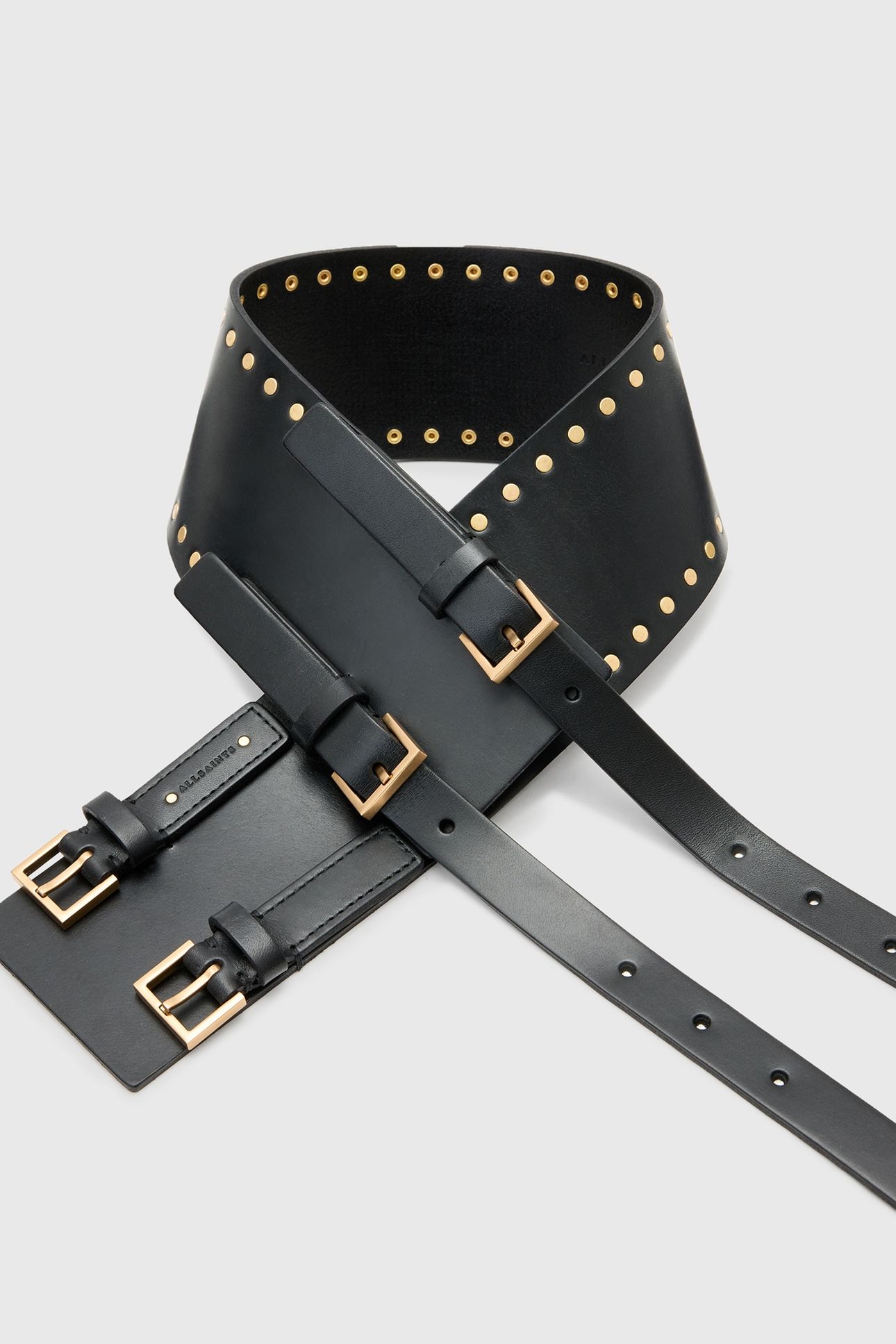 CORA WAIST BELT BLACK/WARM BRASS 3