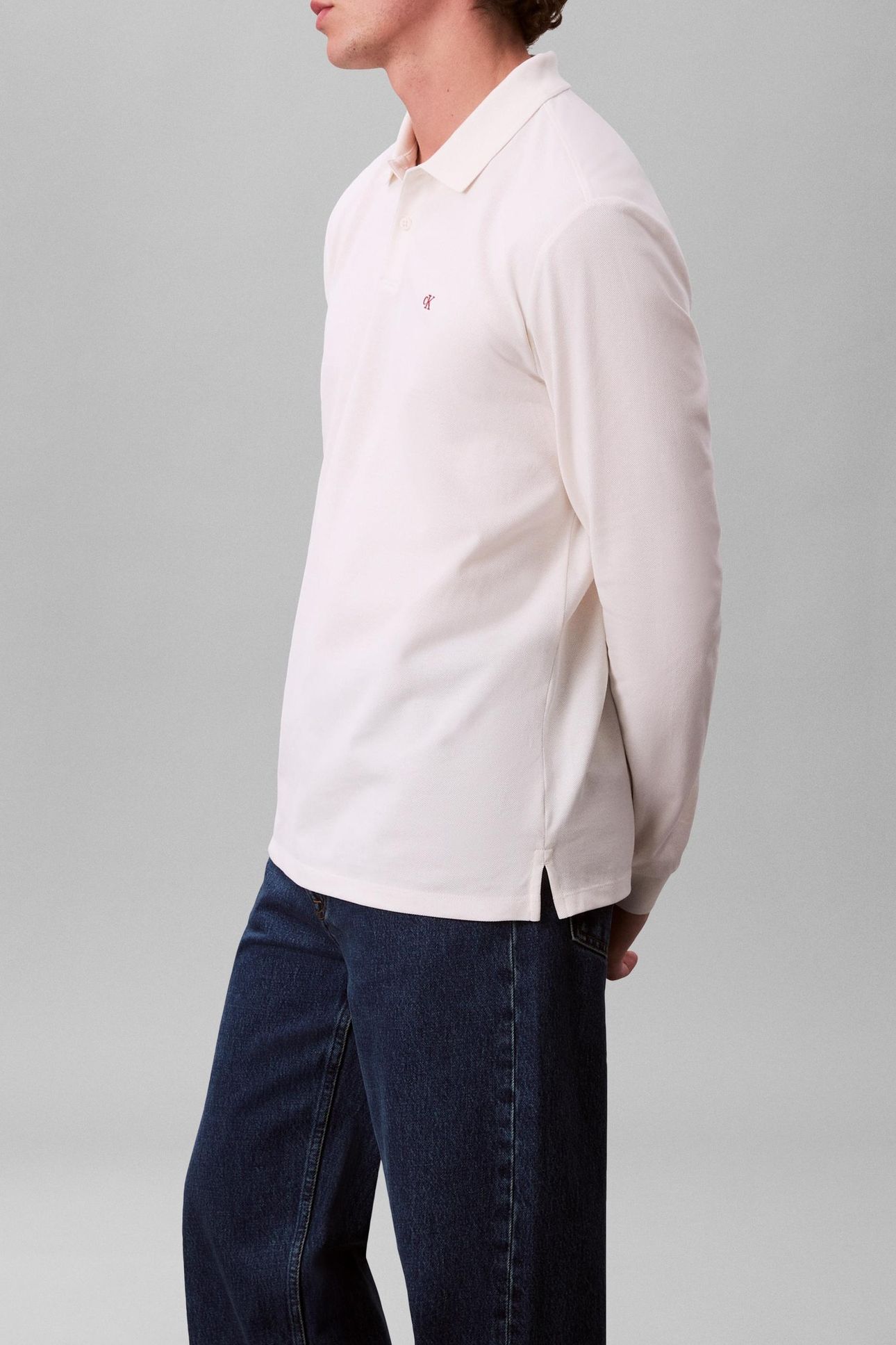 LS CASUAL PIQUE POLO WHITE GREIGE 4