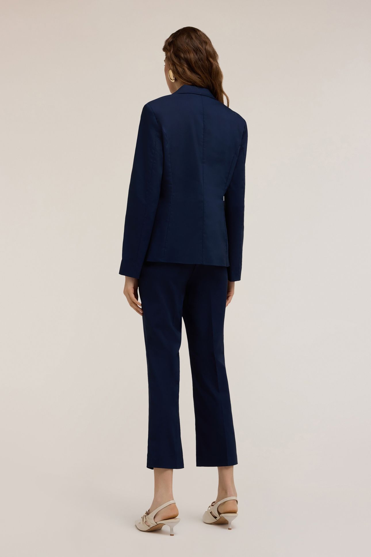 SINGLE-BREASTED BLAZER IN TECHNICAL COTTON BLUE 2