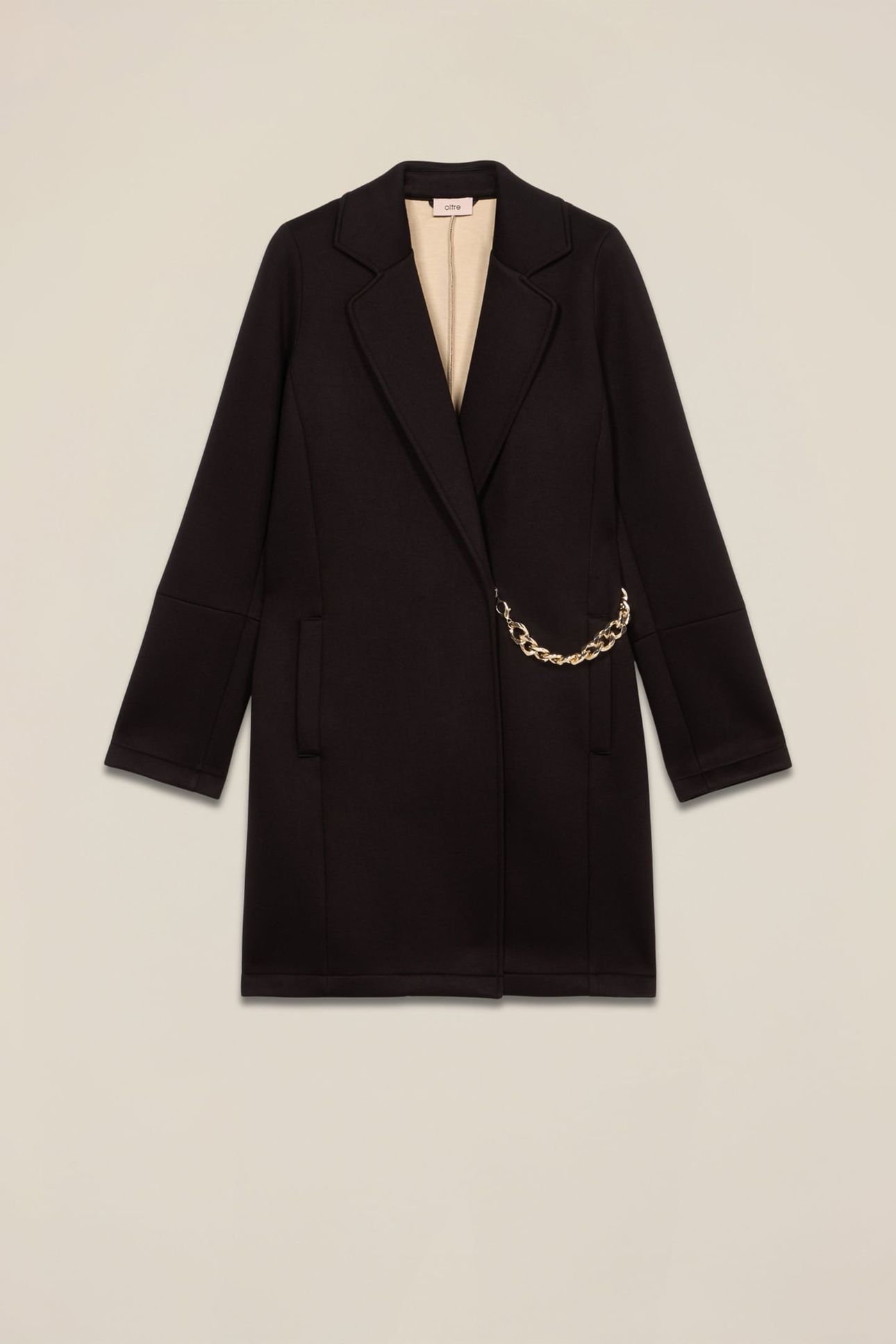 SCUBA FABRIC COAT BLACK 3