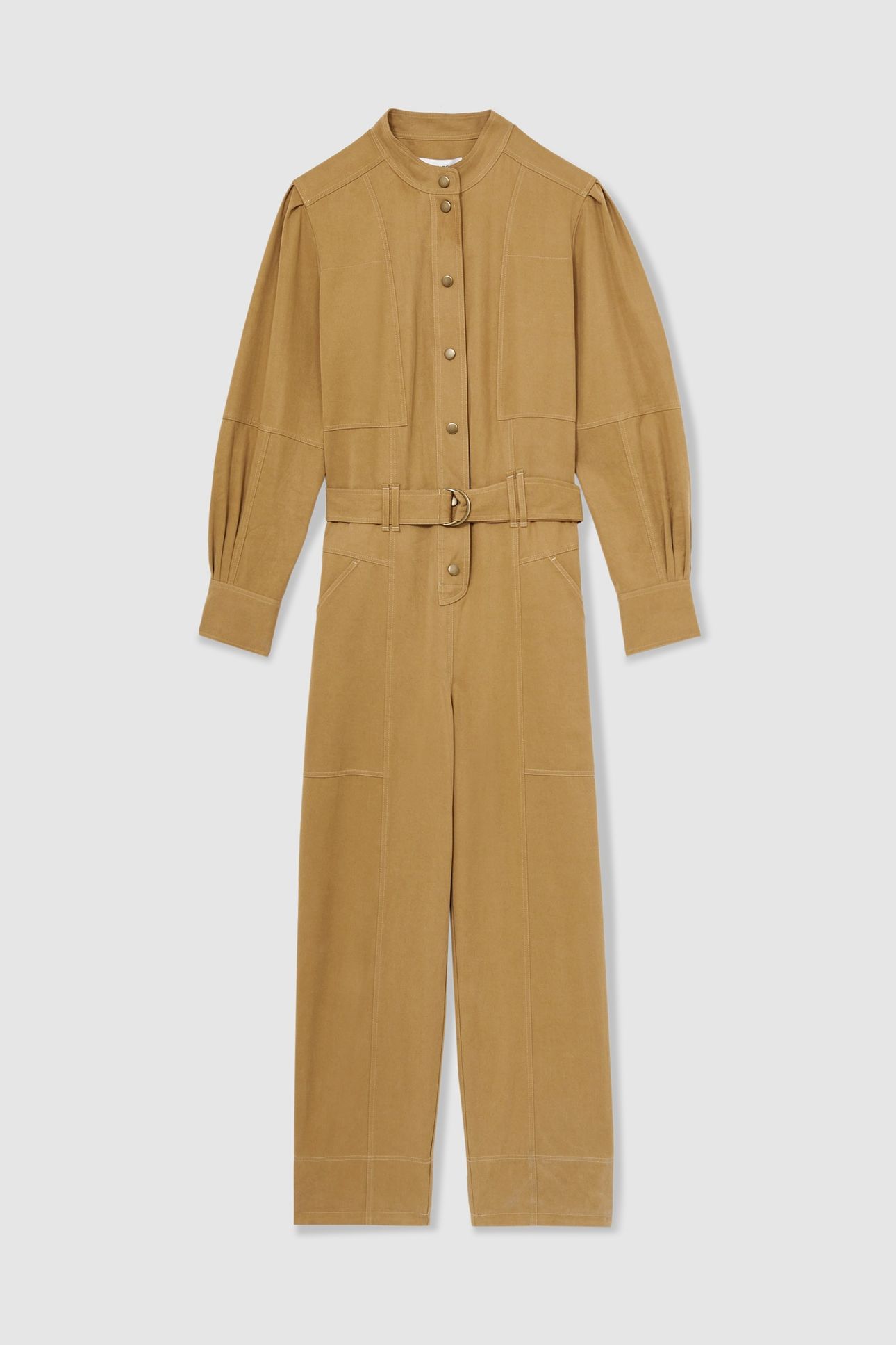 SEAM DETAIL JUMPSUIT CAMEL 3