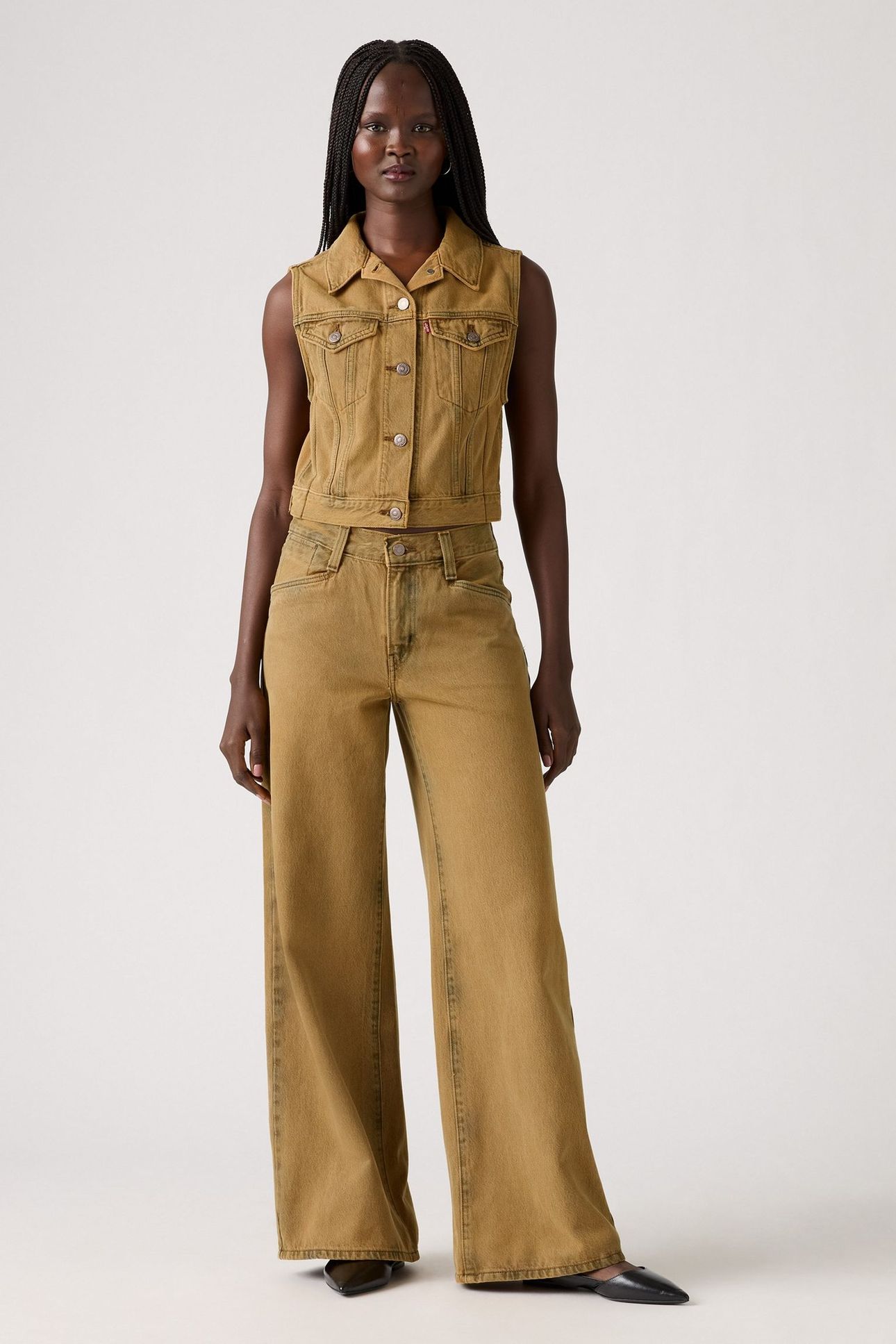 94 BAGGY WIDE LEG POOLED TOBACCO BROWN 1