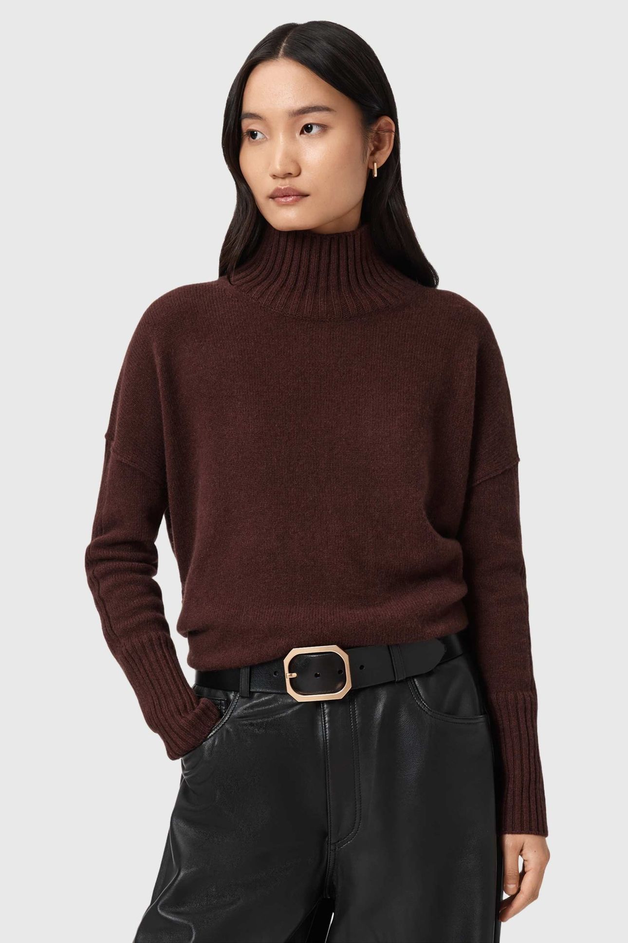 ESTER ROLL NECK BITTER BROWN 7