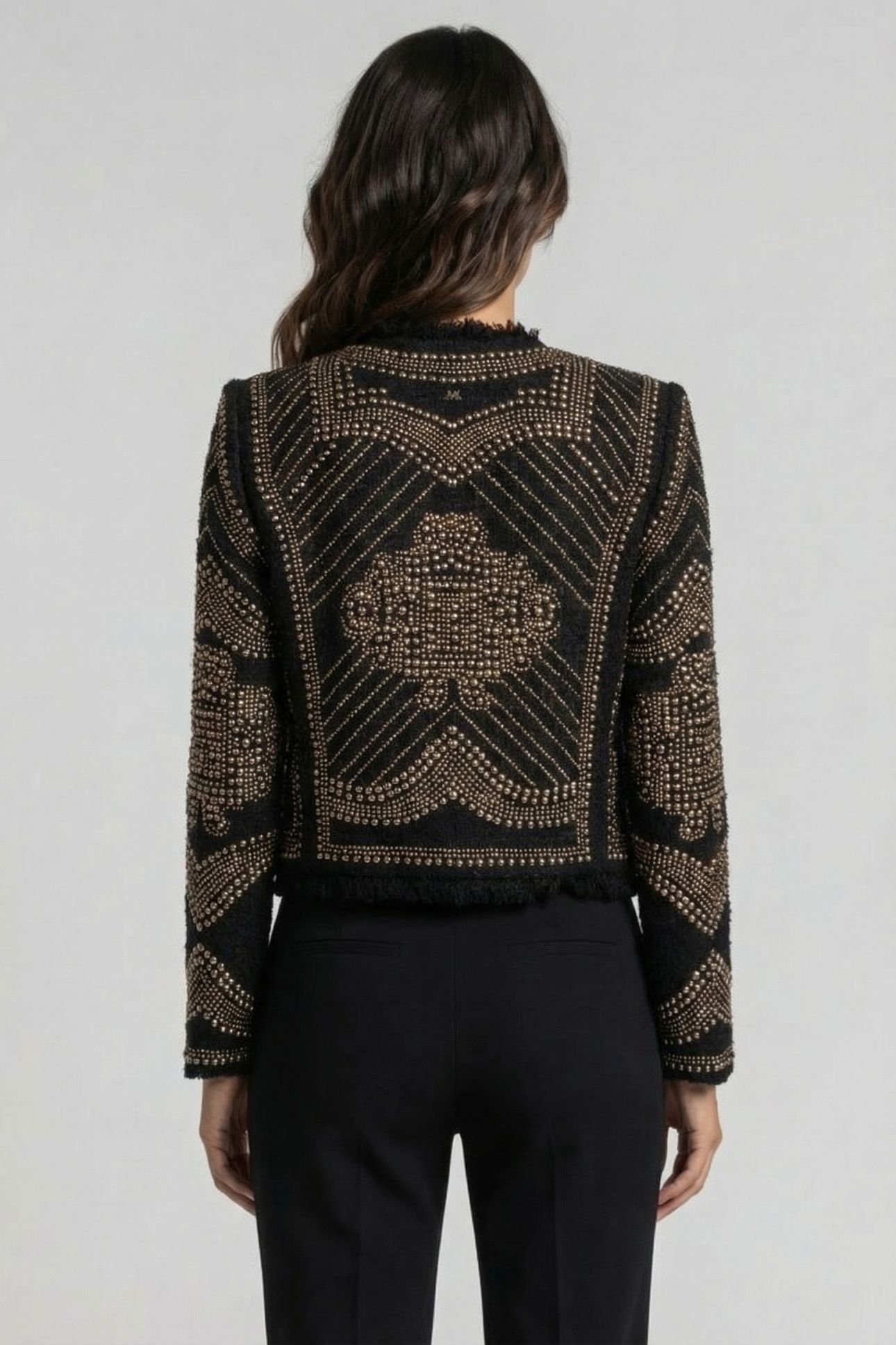 MARCIANO BY GUESS HELENE CROPPED STUDDED JACKET BLACK/GOLD 5