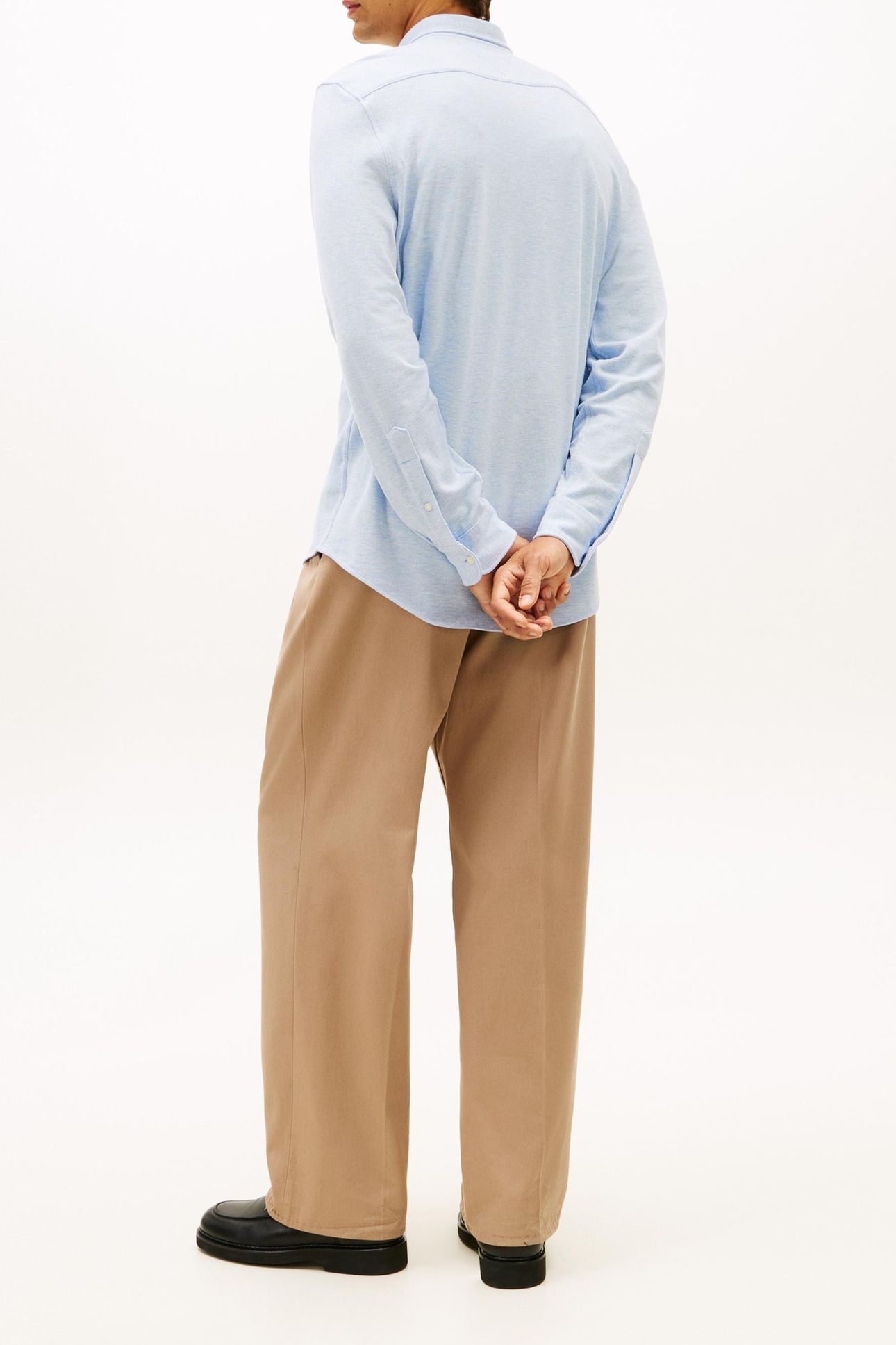 REGULAR KNIT PIQUE SHIRT LIGHT BLUE HEATHER 2