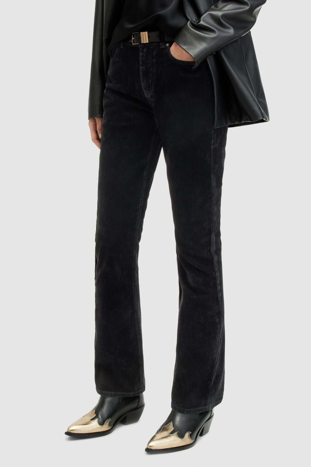 HOLLIS FLOCK BOOTCUT BLACK 1