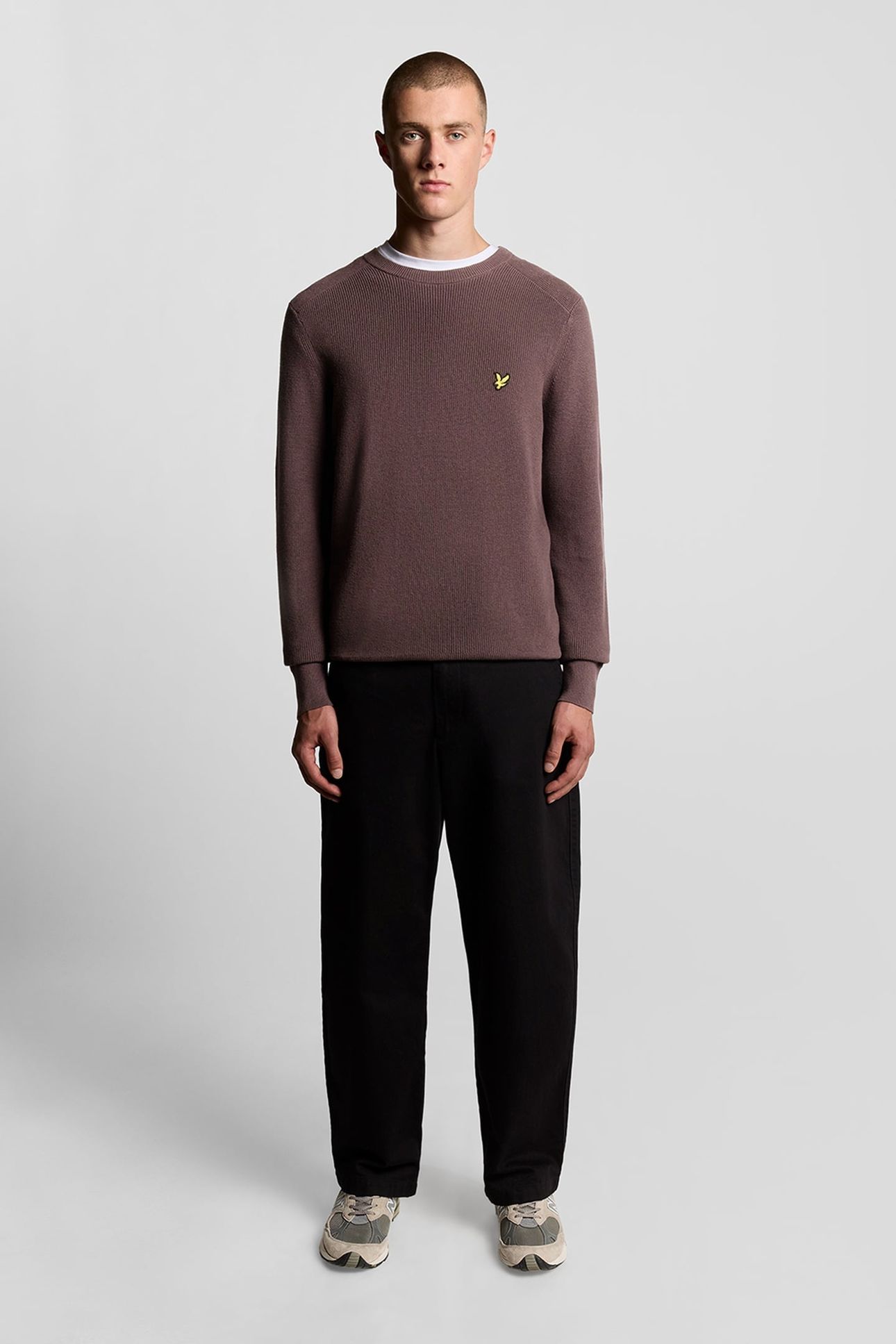 ENGINEERED RIB CREW NECK ESPRESSO 1