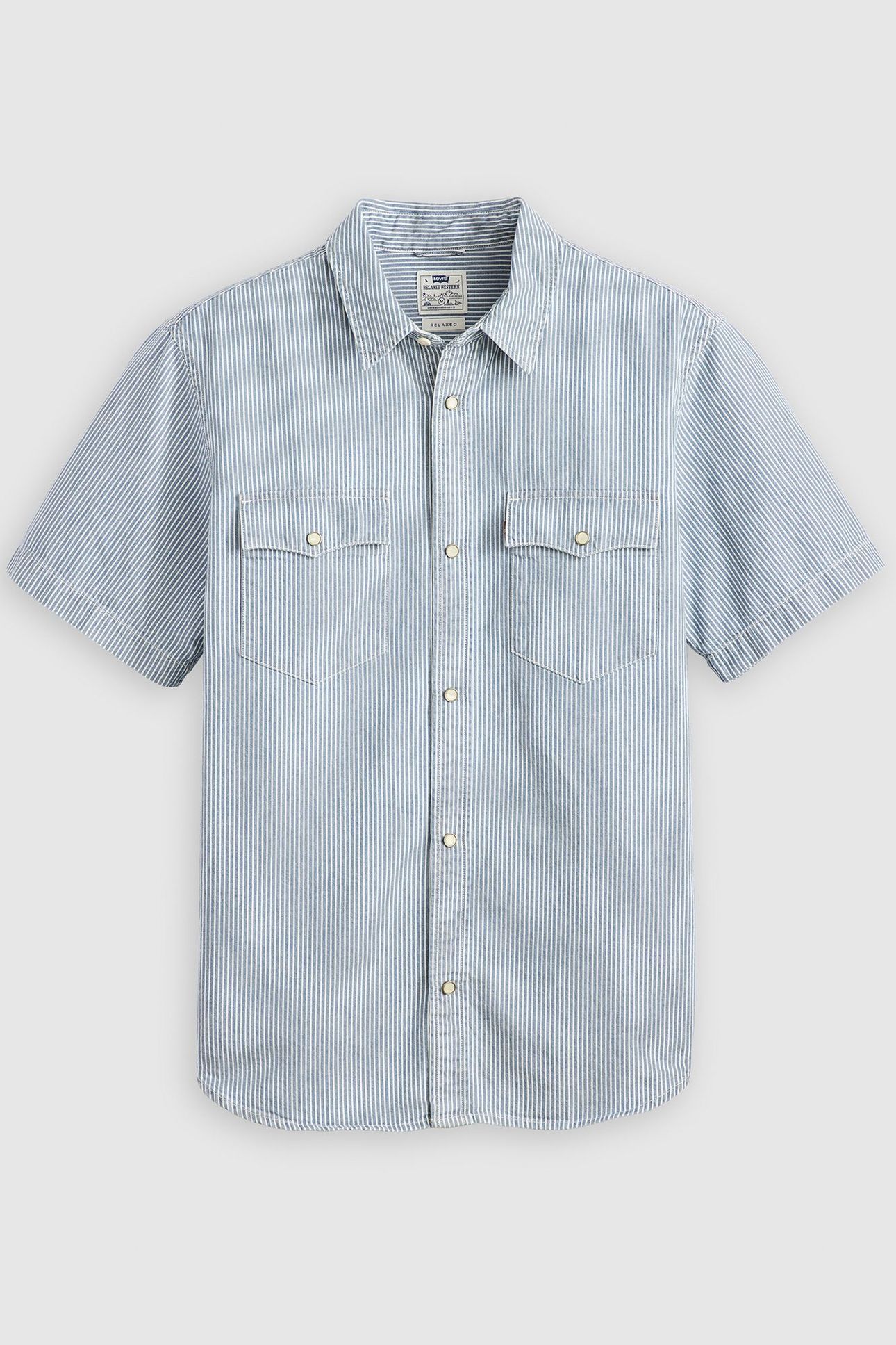 SHORT SLEEVE RELAXED WESTERN SHIRT BLUE 5