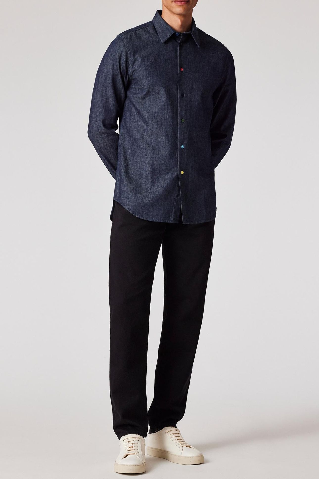 SHIRT LS TAILORED FIT RINSE WASH 2
