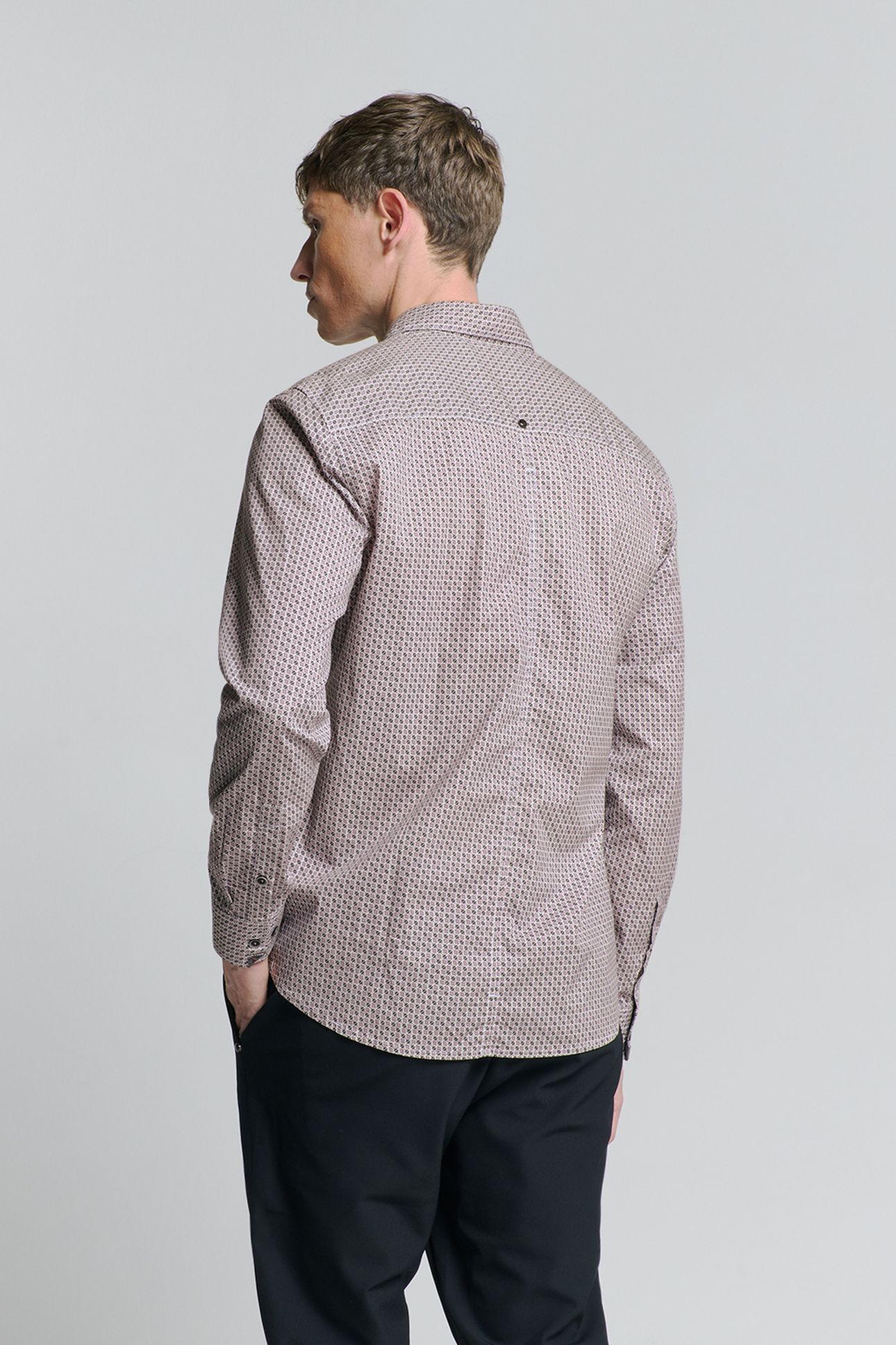 SHIRT STRETCH ALLOVER PRINTED MAUVE 3